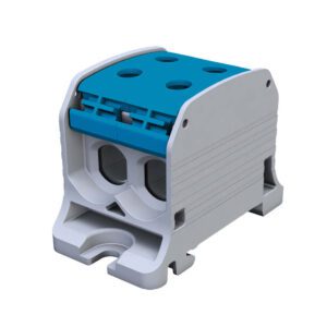 STB 50-2 RAIL CONNECTOR THREADED 2X 6-50MM2 / 4-35MM2 AL/CU 87320 SIMBLOCK BLUE