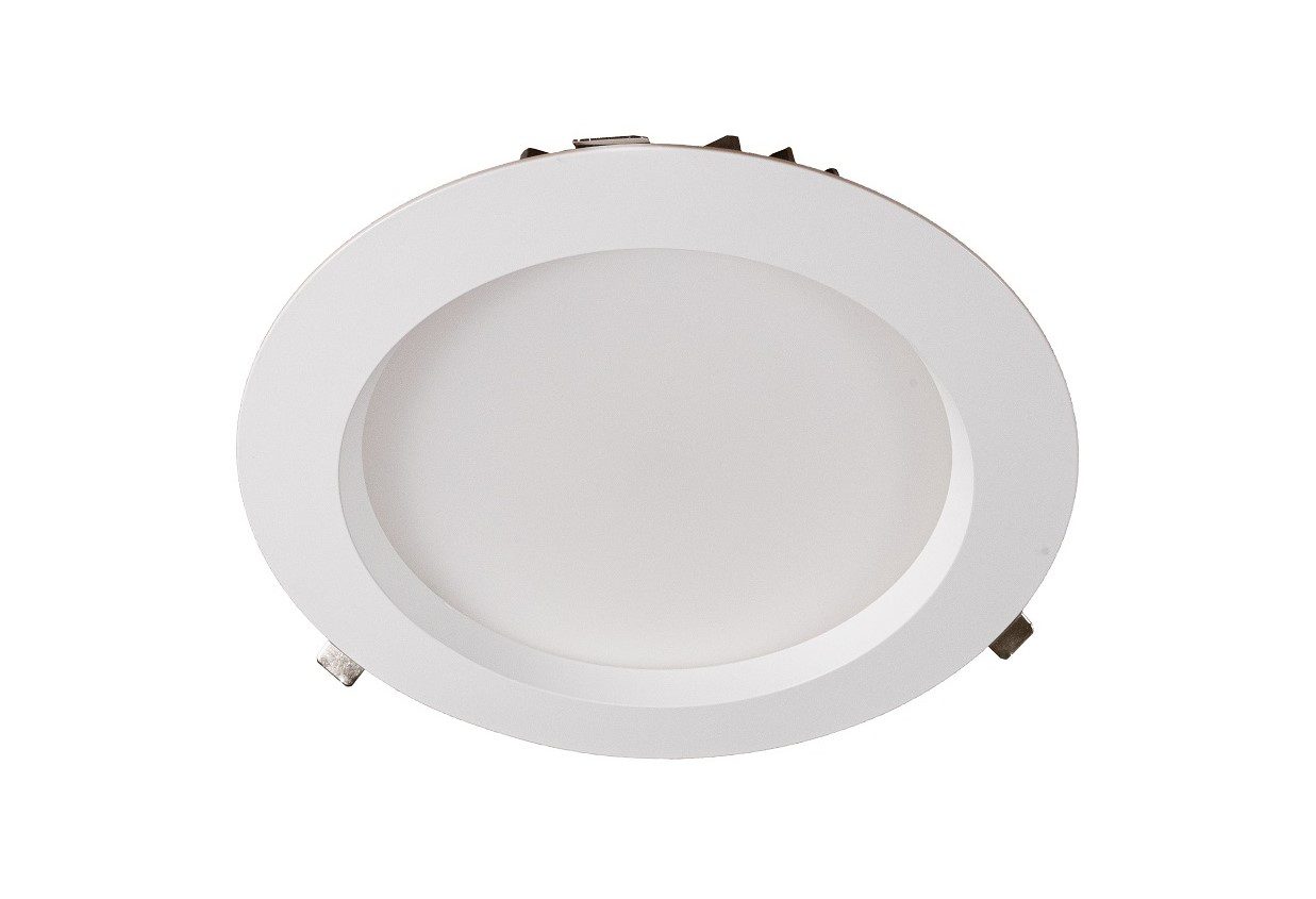 Oprawa wpuszczana Downlight LED 28W/38W 4959lm 3000K/3400K/4000K IP44 fi 275mm 230V biały / aluminium tworzywo