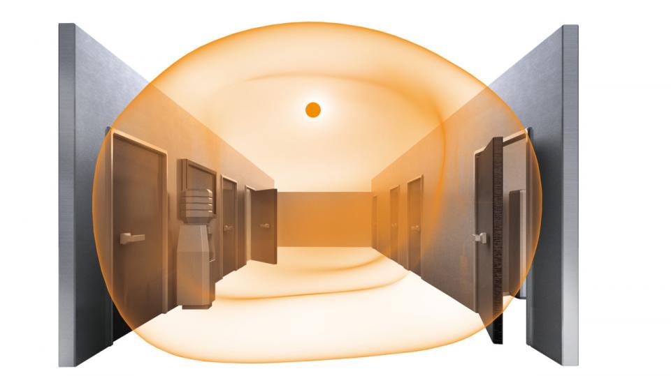 Oprawa z czujnikiem ruchu i zmierzchu RS PRO P2 Płaska S 15,1W LED HF 1608lm 3000K IK03 IP54 230V biała/ tworzywo sztuczne - obrazek 4