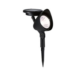 SOLENA solar garden spotlight with twilight sensor 2lm 3000K IP44 black