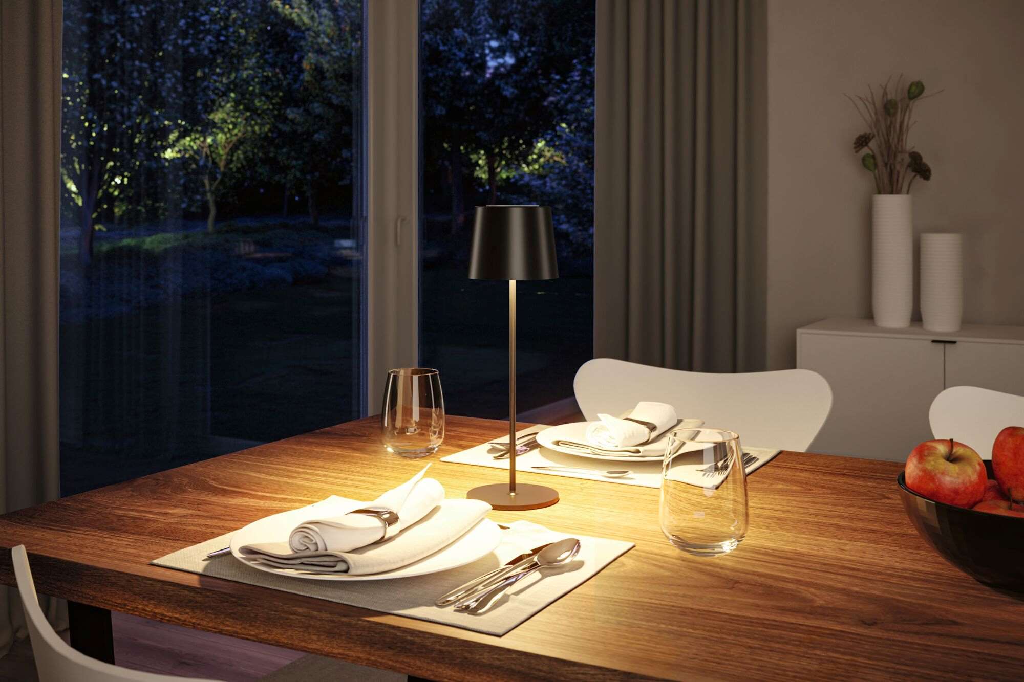 Lampka stołowa akumulatorowa GILO LED DIM USB-C 2.8W 240lm 2700K IP44 czarny mat / metal tworzywo sztuczne - obrazek 3