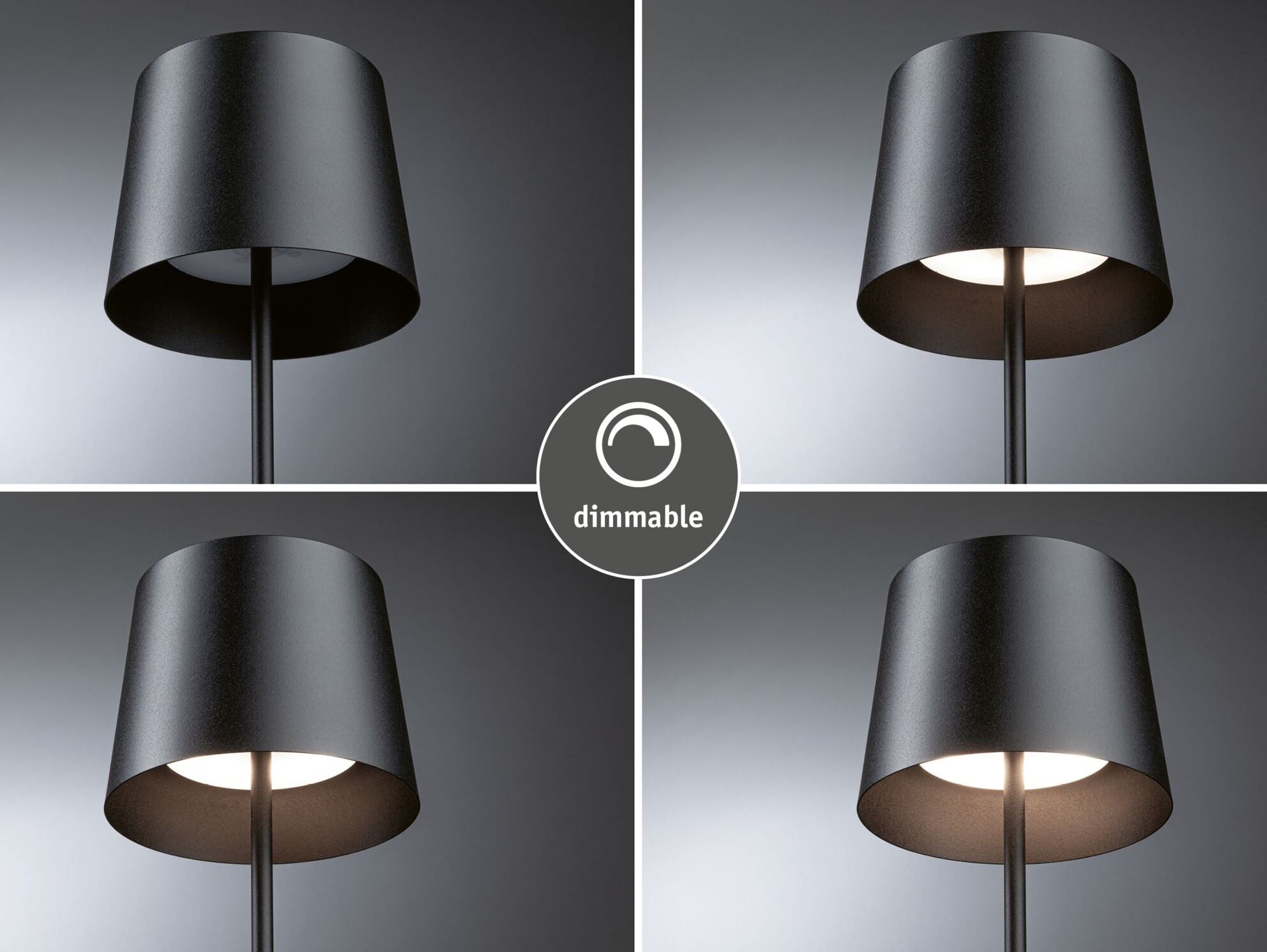 Lampka stołowa akumulatorowa GILO LED DIM USB-C 2.8W 240lm 2700K IP44 czarny mat / metal tworzywo sztuczne - obrazek 7