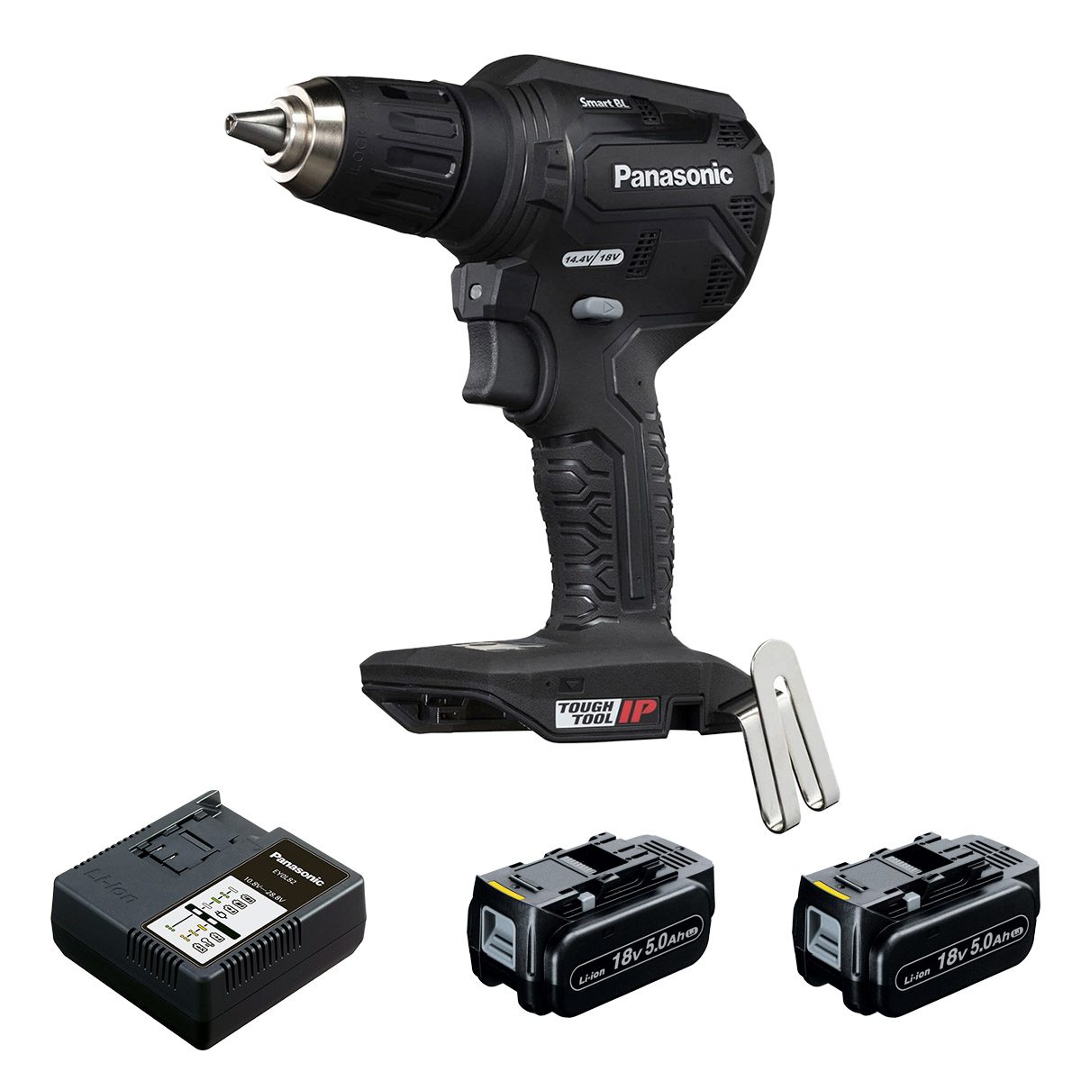 Compact and lightweight 18 V drill driver Panasonic EY1DD1J18D, with charger + 2 x 18 V / 5.0 Ah batteries included