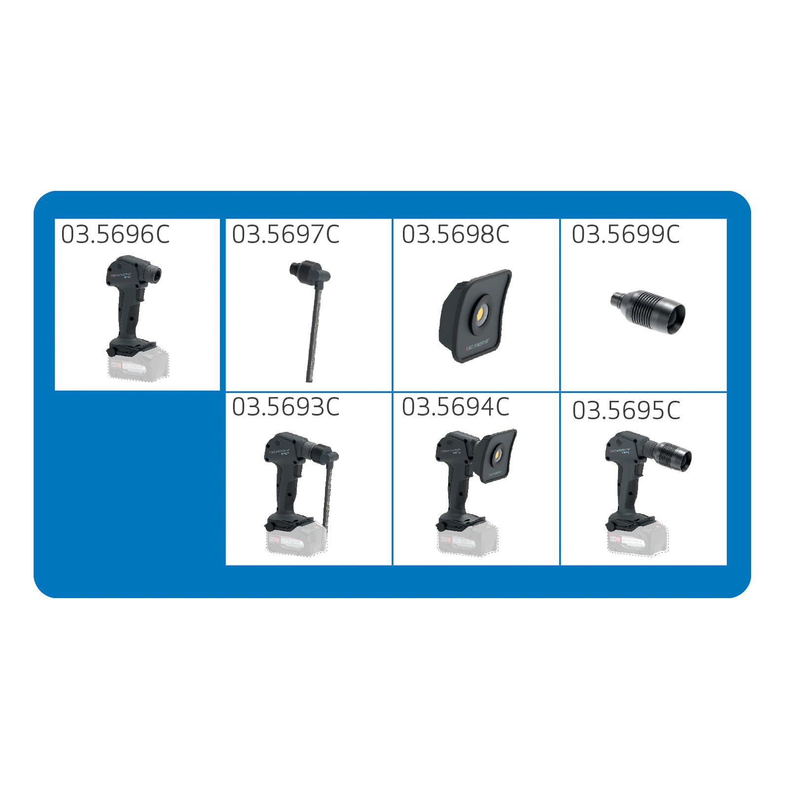 Akumulatorowa lampa robocza z wieloma wymiennymi głowicami MULTILIGHT BODY 03.5696C - obrazek 13