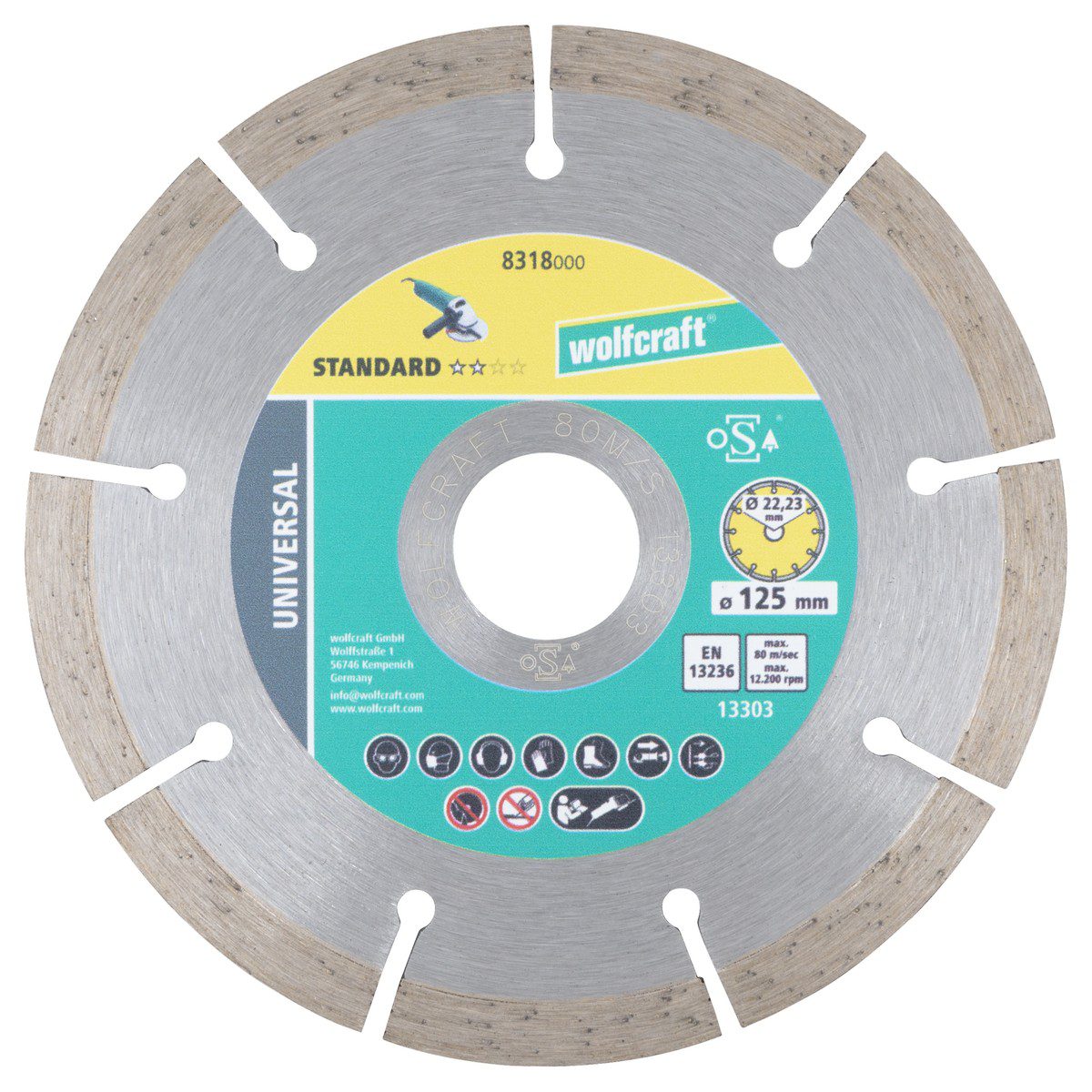 Tarcza diamentowa 125 do cięcia Solid Uniwersal, wolfcraft