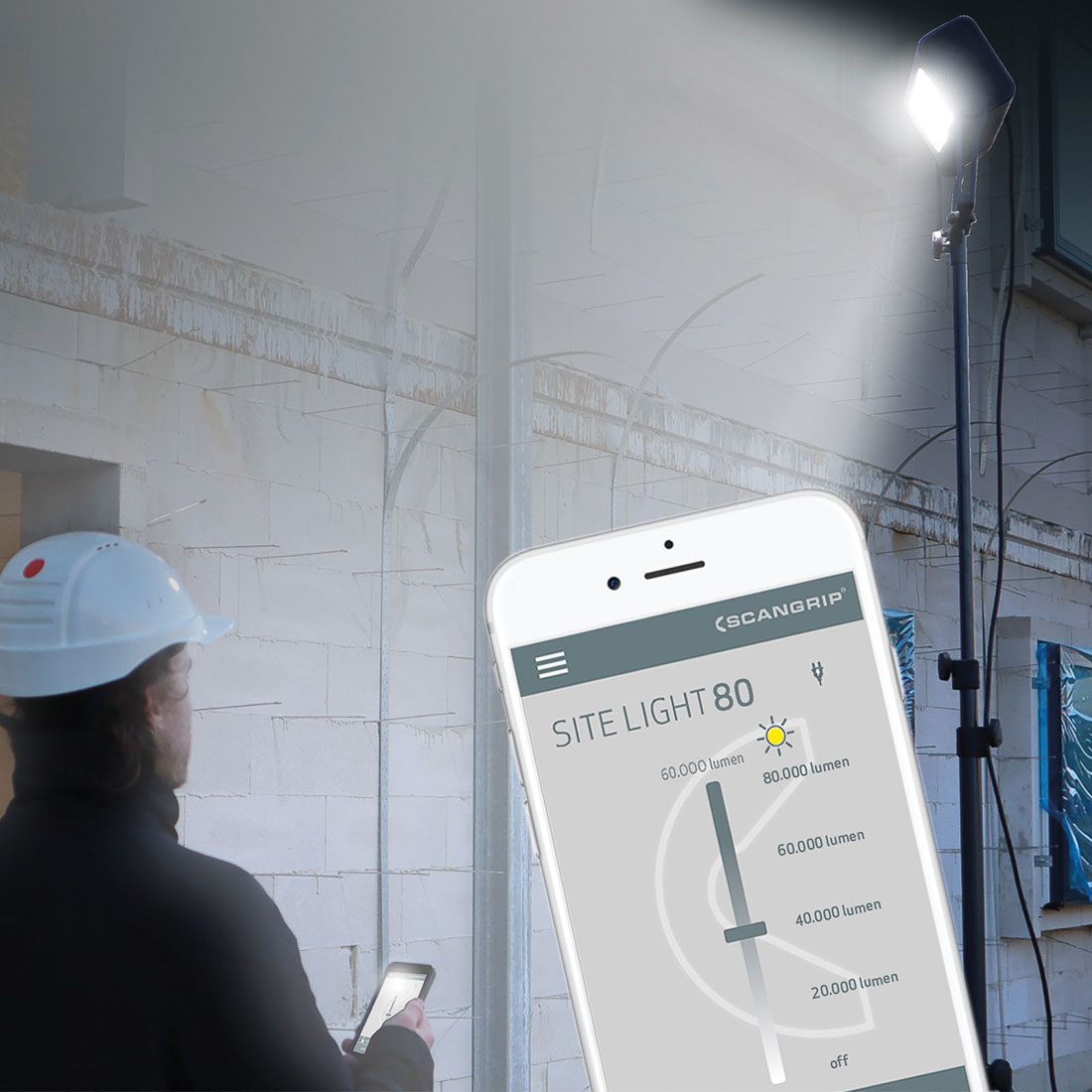 Lampa do oświetlania dużych obszarów roboczych 80000 lm Scangrip SITE LIGHT 80 03.5269 w walizce transportowej 49.0390 - obrazek 21