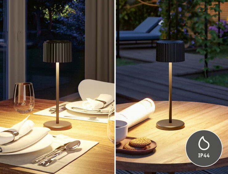 Lampka stołowa solarna ELSE LED DIM USB-C 3.7W 250lm 2700K IP44 czarny / aluminium - obrazek 4