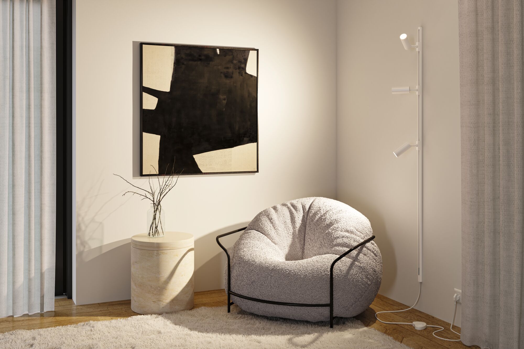 Przewód zasilający do szynoprzeowdu Urail 2m z wyłącznikiem max.1000W biały - obrazek 5