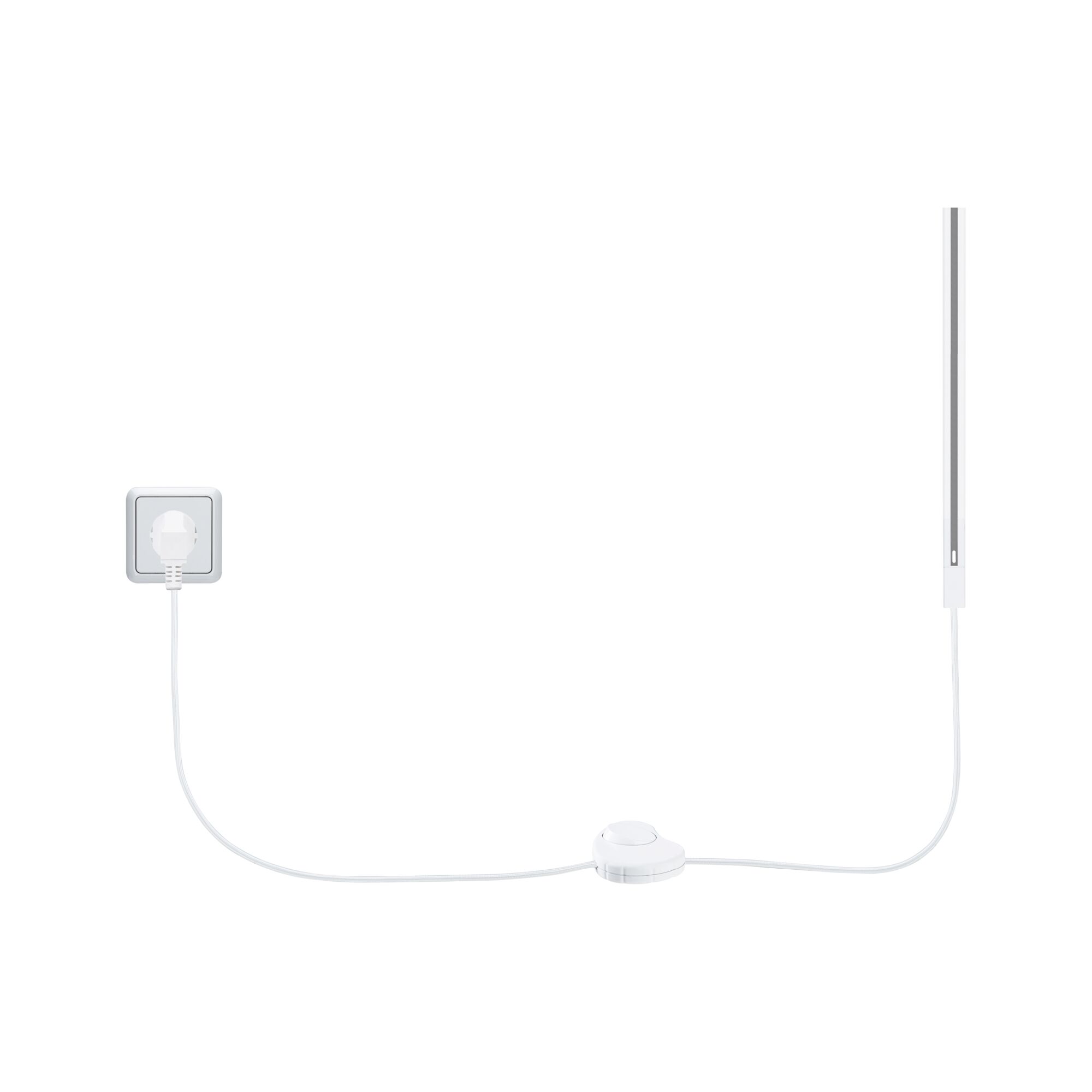 Przewód zasilający do szynoprzeowdu Urail 2m z wyłącznikiem max.1000W biały - obrazek 4