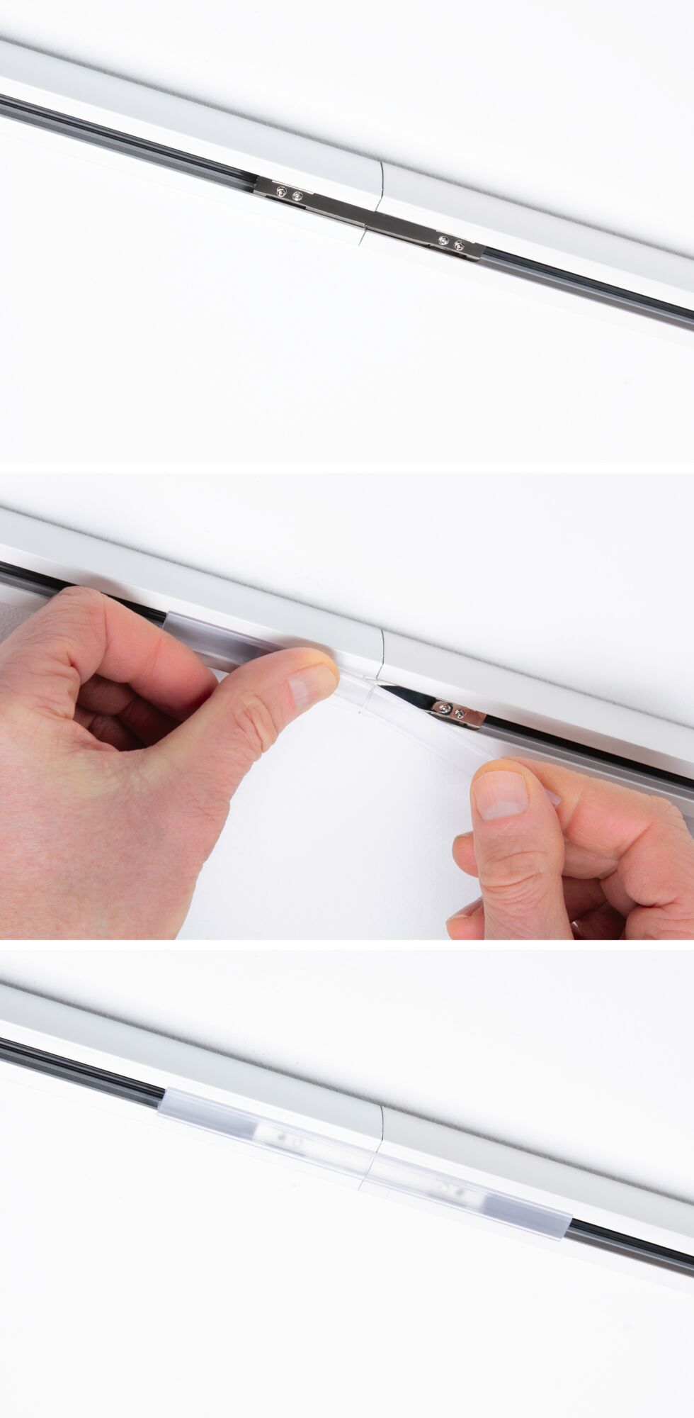 Maskownica do złącza szynoprzwodu URail 125mm biały transparentny / tworzywo sztuczne - obrazek 2