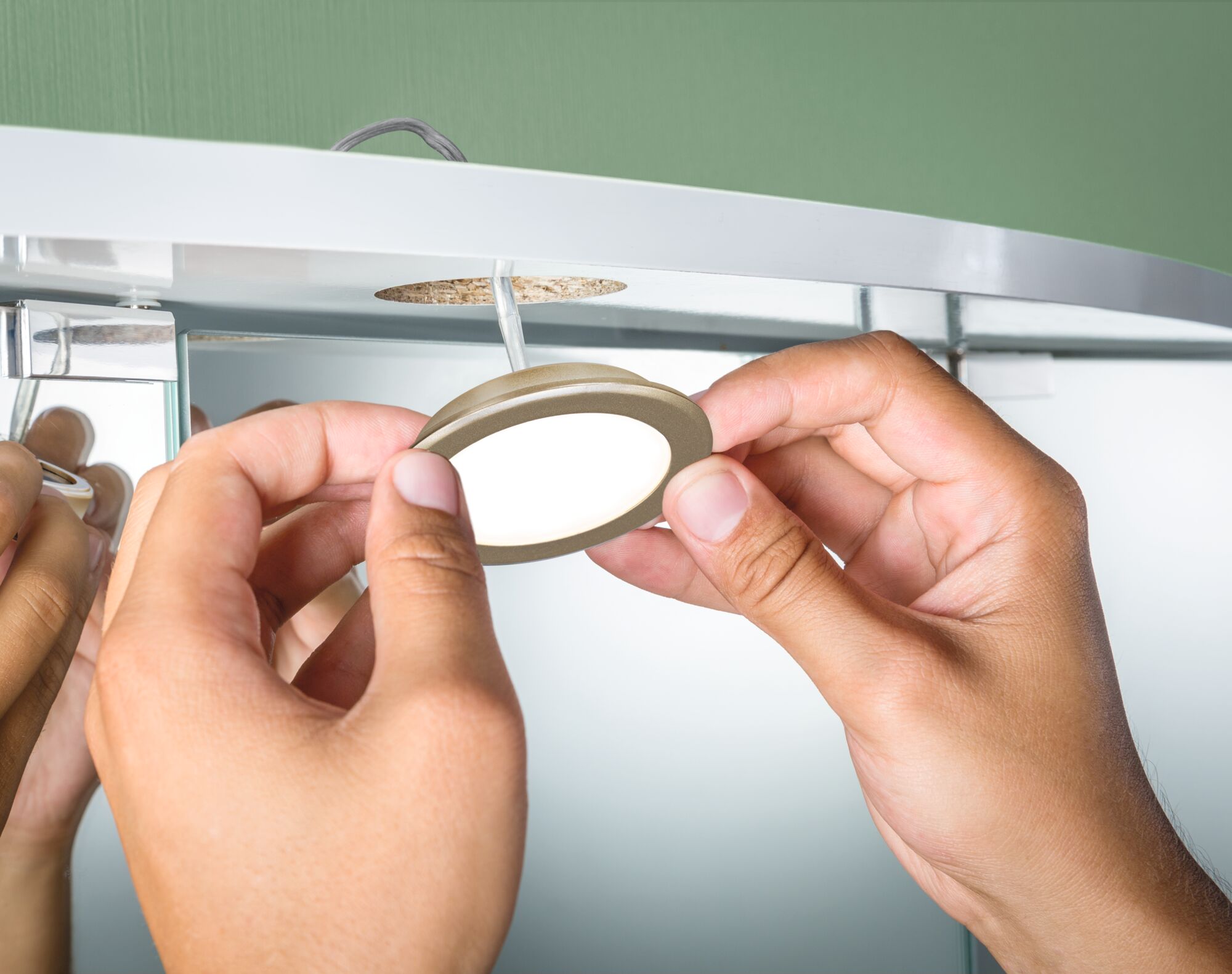 Zestaw opraw meblowych do wbudowania EBL SET 3x2,5W 3x180lm 4000K 12V złoty matowy / tworzywo sztuczne - obrazek 5