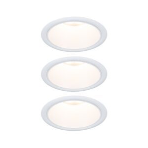 Oprawa do wbudowania EBL COLE SET COIN 3-STEP DIM zestaw 3x6W 3x470lm 2700K IP44 230V biały matowy / aluminium