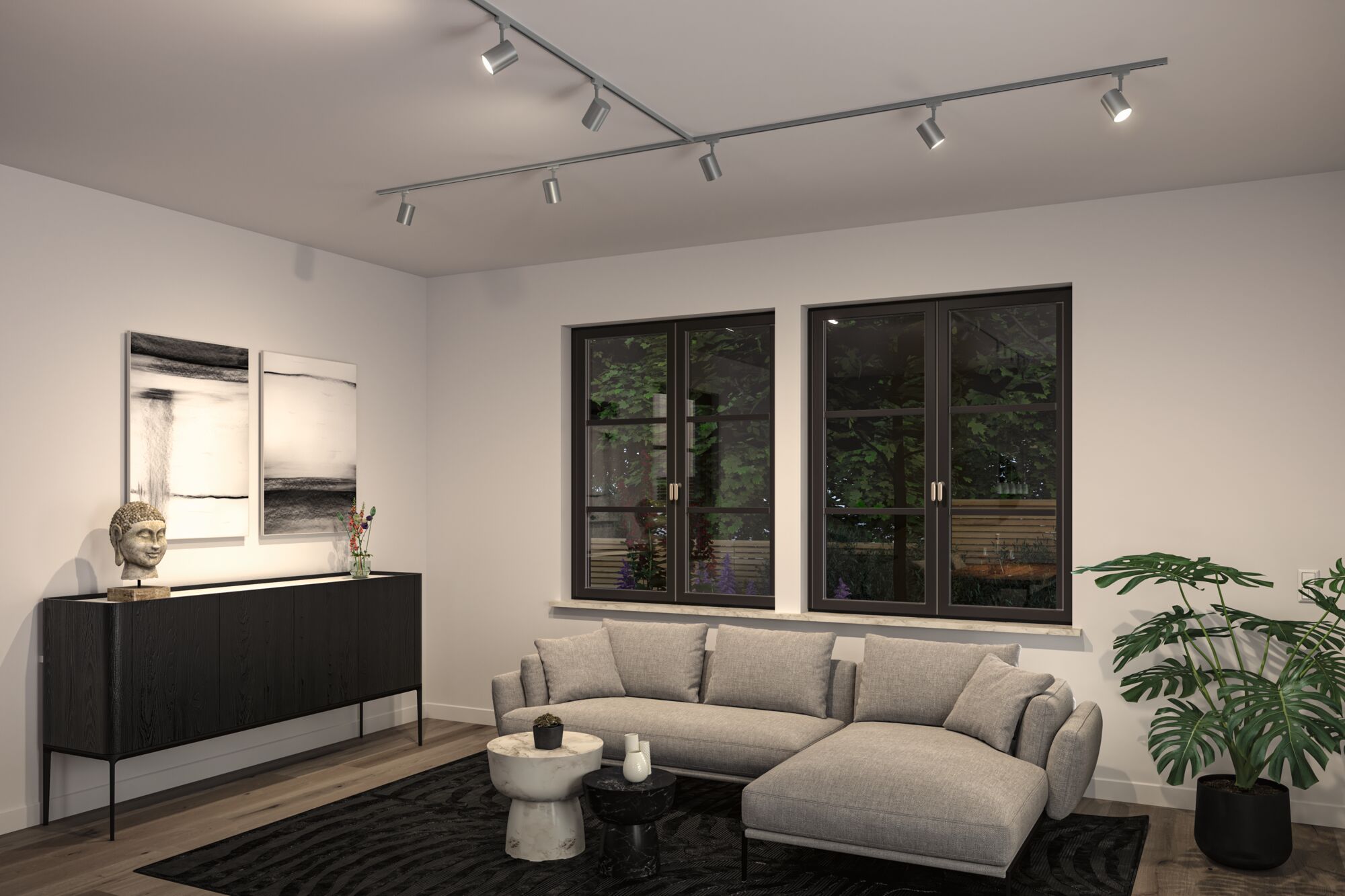 URail LUX DIM GU10 max.10W matte chrome / plastic track spotlight - Image 8