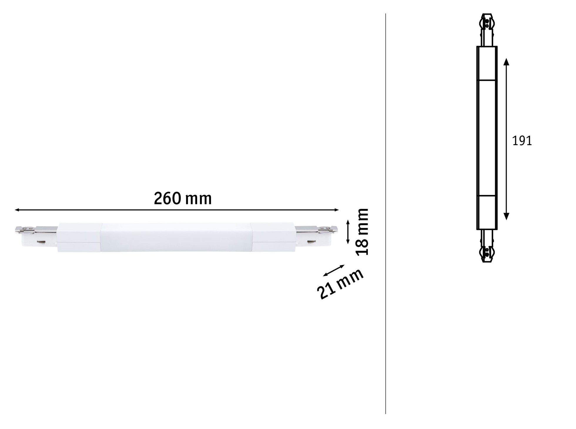 Łącznik elastyczny URail system Flex II max.1000W 230V biały RAL9003 / tworzywo sztuczne - obrazek 4