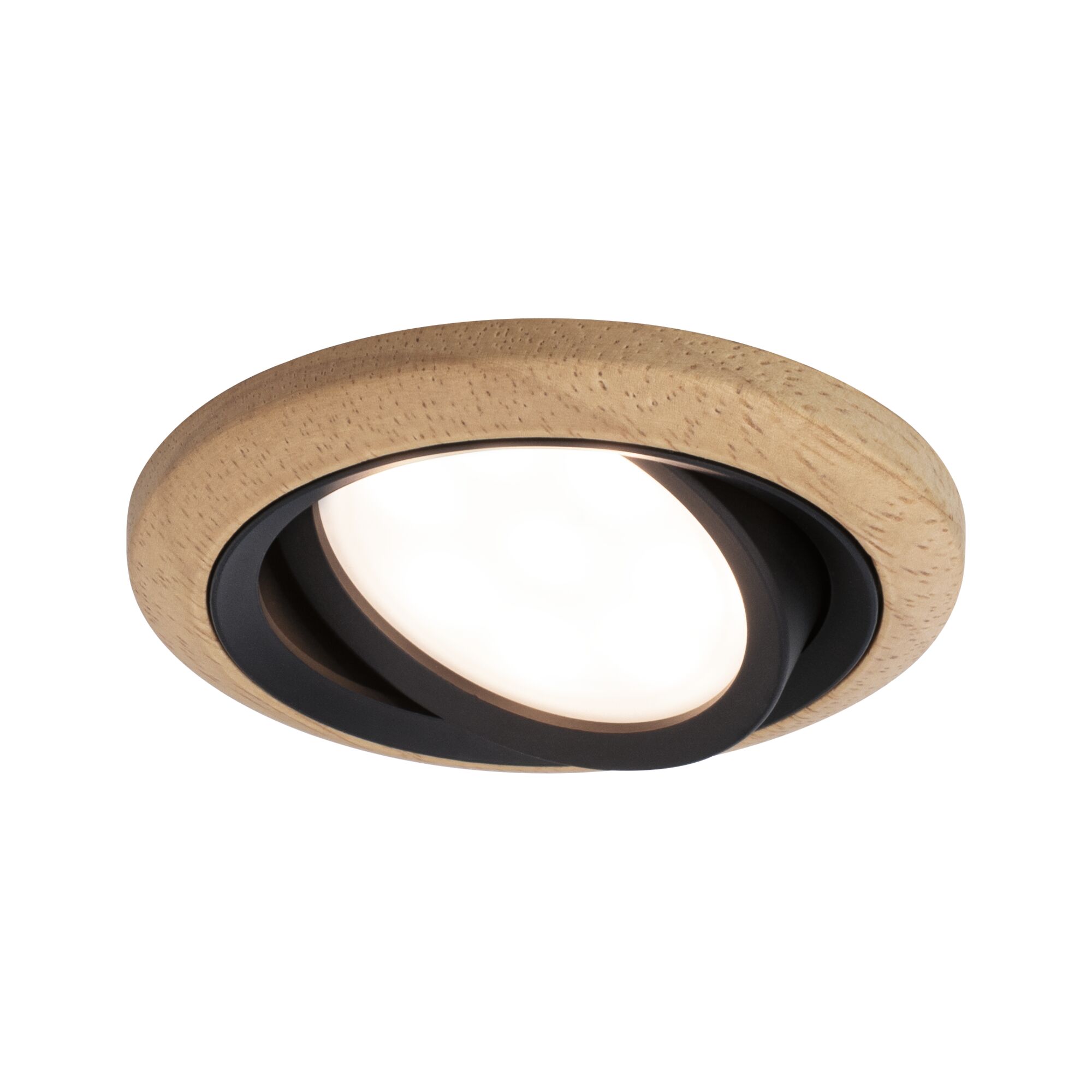 Built-in fixture LANATI COIN LED 6W 470lm 84mm 2700K IP20 230V wood / matte black / aluminum