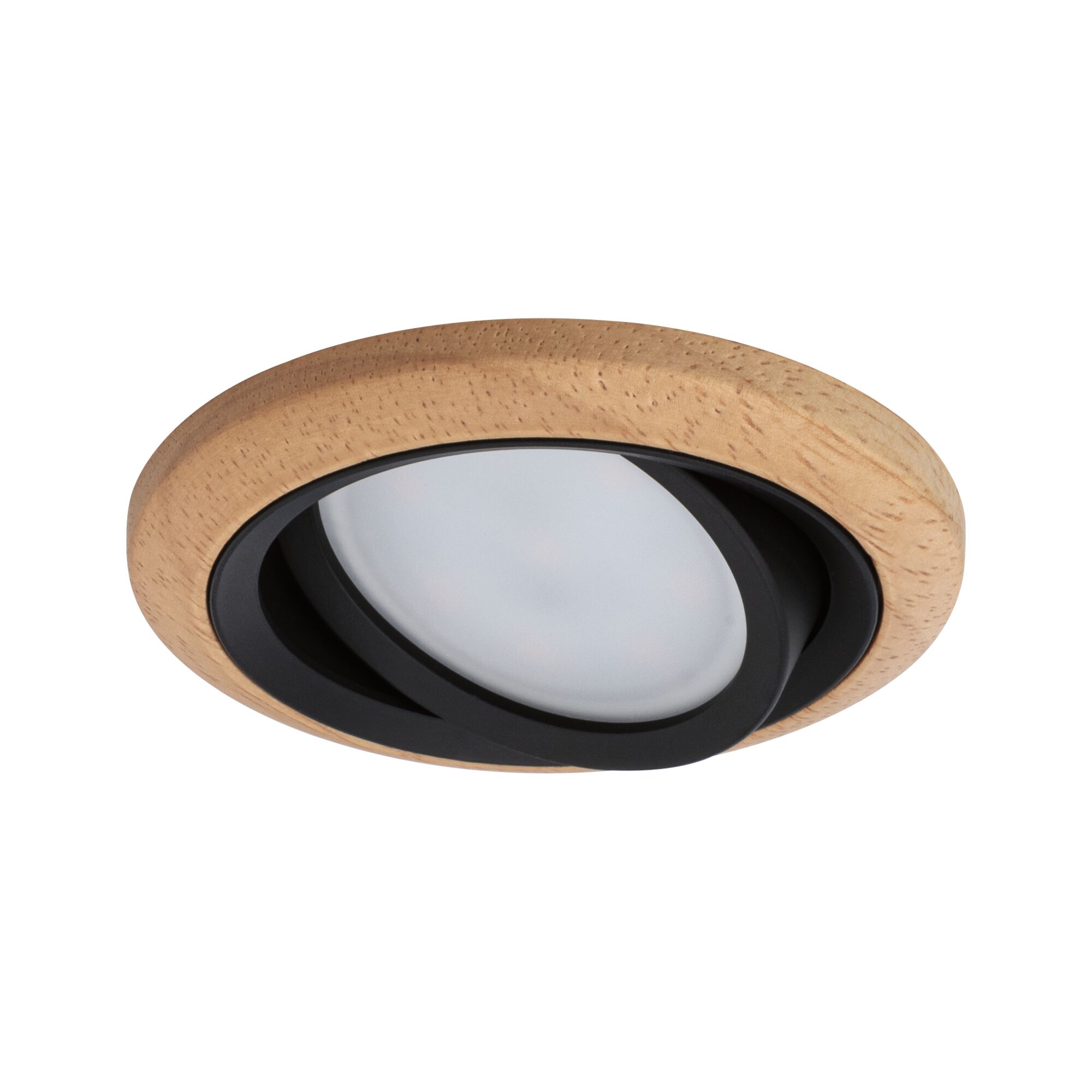 Built-in fixture LANATI COIN LED 6W 470lm 84mm 2700K IP20 230V wood / matte black / aluminum - Image 2