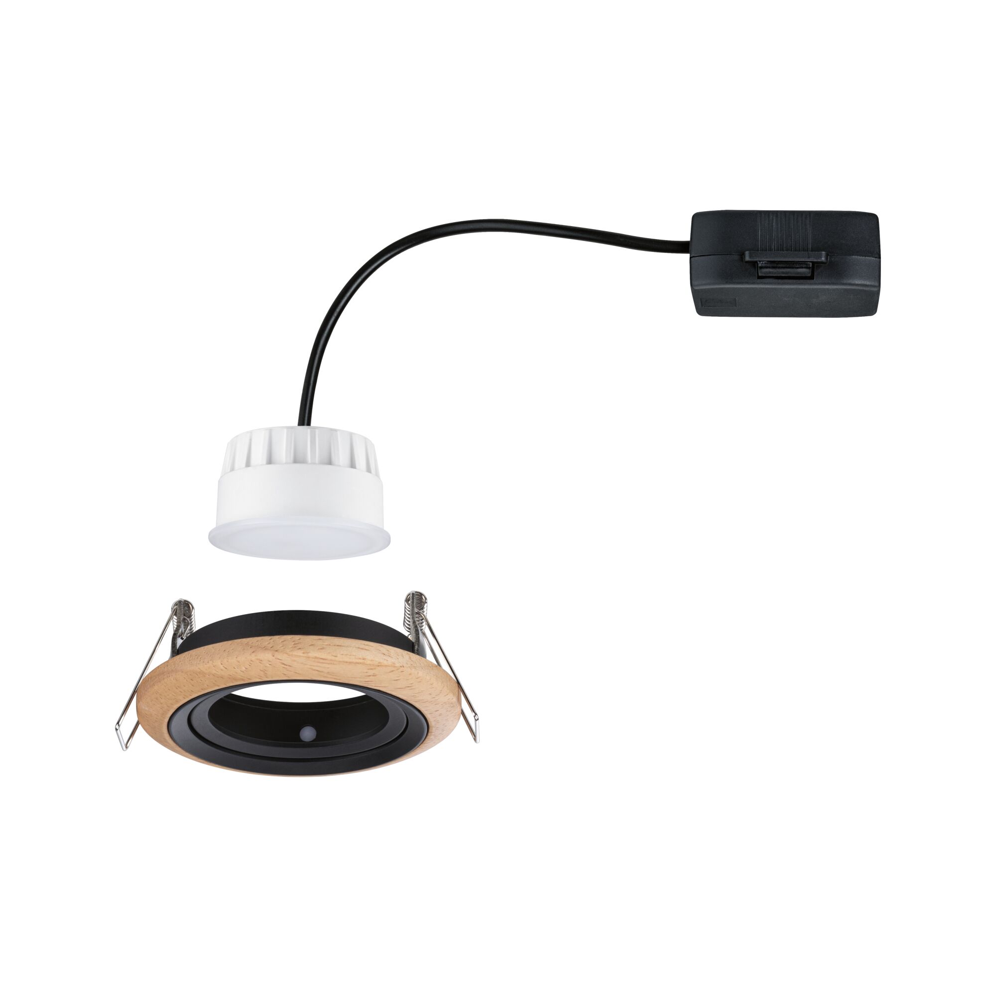 Built-in fixture LANATI COIN LED 6W 470lm 84mm 2700K IP20 230V wood / matte black / aluminum - Image 3