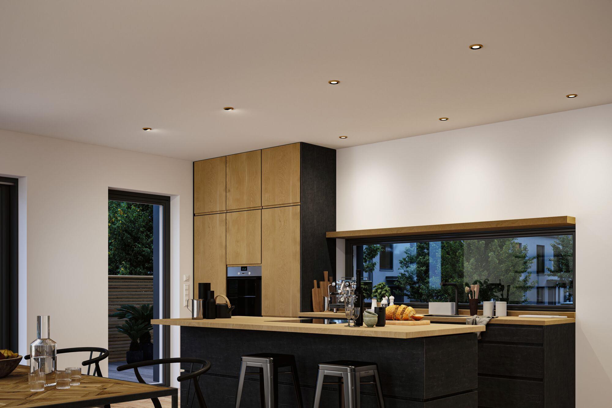 Built-in fixture LANATI COIN LED 6W 470lm 84mm 2700K IP20 230V wood / matte black / aluminum - Image 7