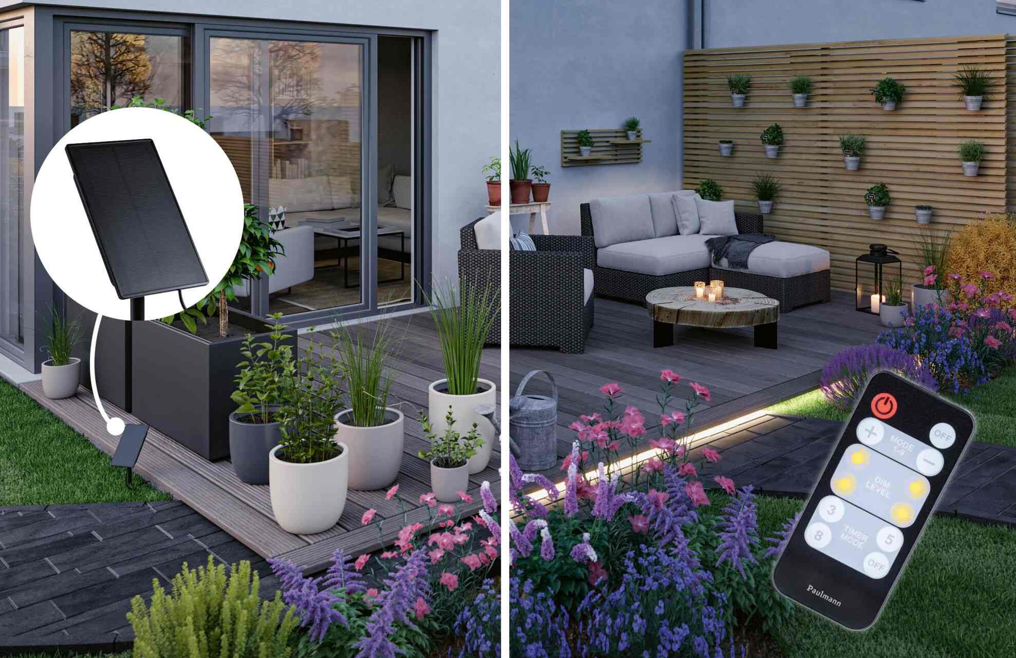 Taśma zewnętrzna LED solar 10m 3,8W DIM RGB 14lm/m czujnik zmierzchu pilot 5V IP44 czarny / tworzywo sztuczne - obrazek 9