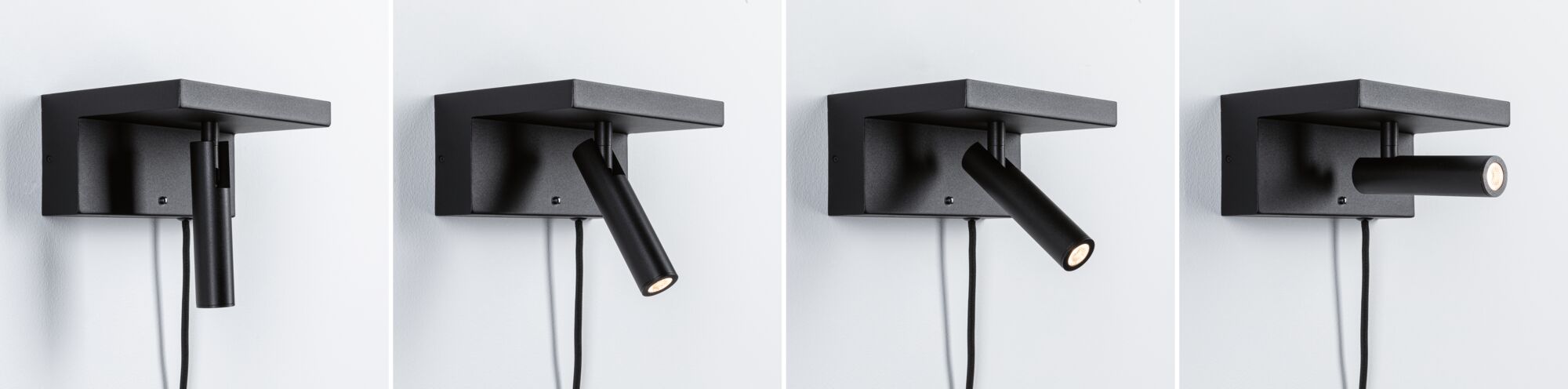 Oprawa ścienna JERIK LED 2,4W 3-STEP DIM 160lm 3000K USB-C 230V Z przełącznikiem Czarny mat /metal - obrazek 7