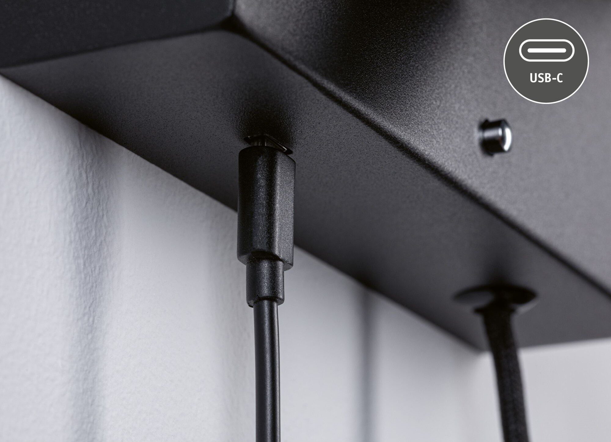 Oprawa ścienna JERIK LED 2,4W 3-STEP DIM 160lm 3000K USB-C 230V Z przełącznikiem Czarny mat /metal - obrazek 4