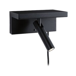 Oprawa ścienna JERIK LED 2,4W 3-STEP DIM 160lm 3000K USB-C 230V Z przełącznikiem Czarny mat /metal