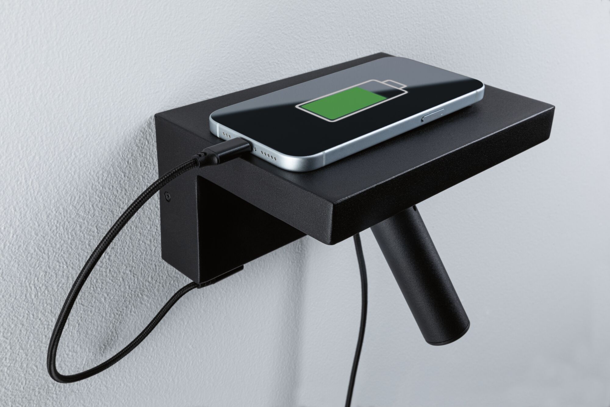 Oprawa ścienna JERIK LED 2,4W 3-STEP DIM 160lm 3000K USB-C 230V Z przełącznikiem Czarny mat /metal - obrazek 3