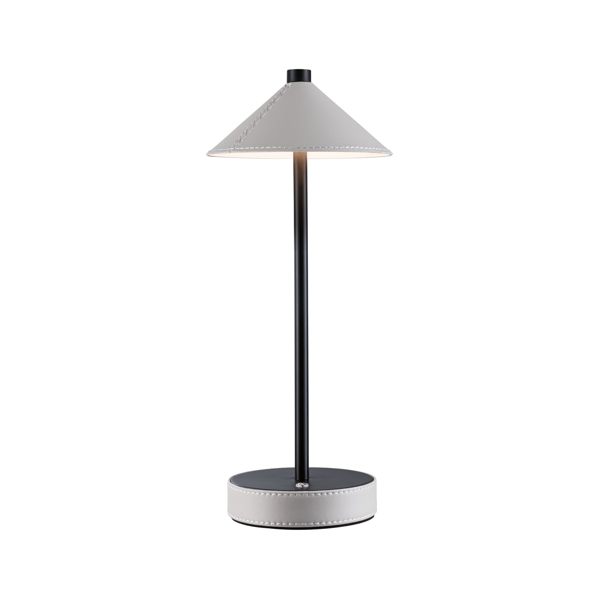 Lampka stołowa akumulatorowa PELLINI LED DIM USB-C 2W 300lm 3000/4000/6500K IP20 czarny matowy / materiał beż / metal