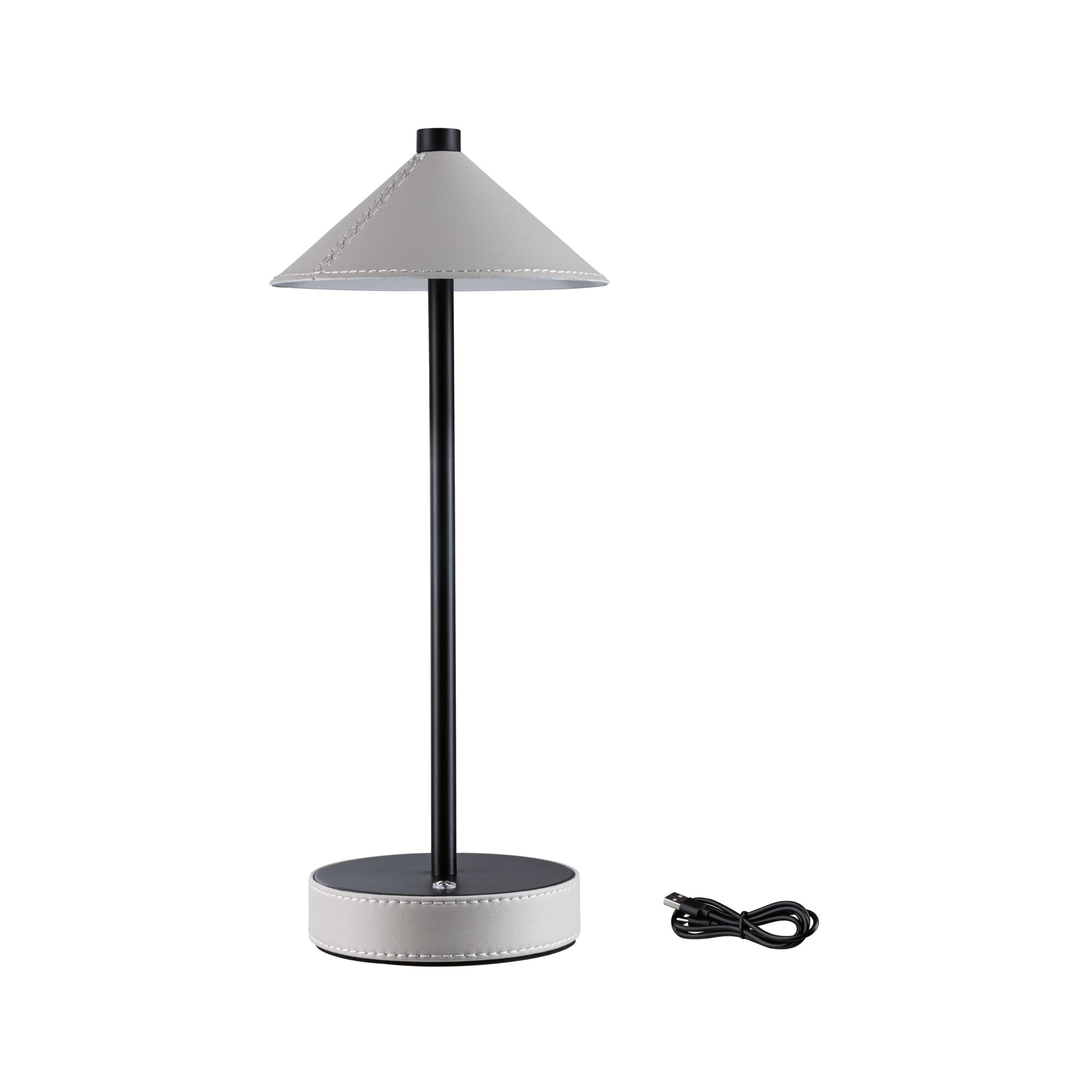 Lampka stołowa akumulatorowa PELLINI LED DIM USB-C 2W 300lm 3000/4000/6500K IP20 czarny matowy / materiał beż / metal - obrazek 9