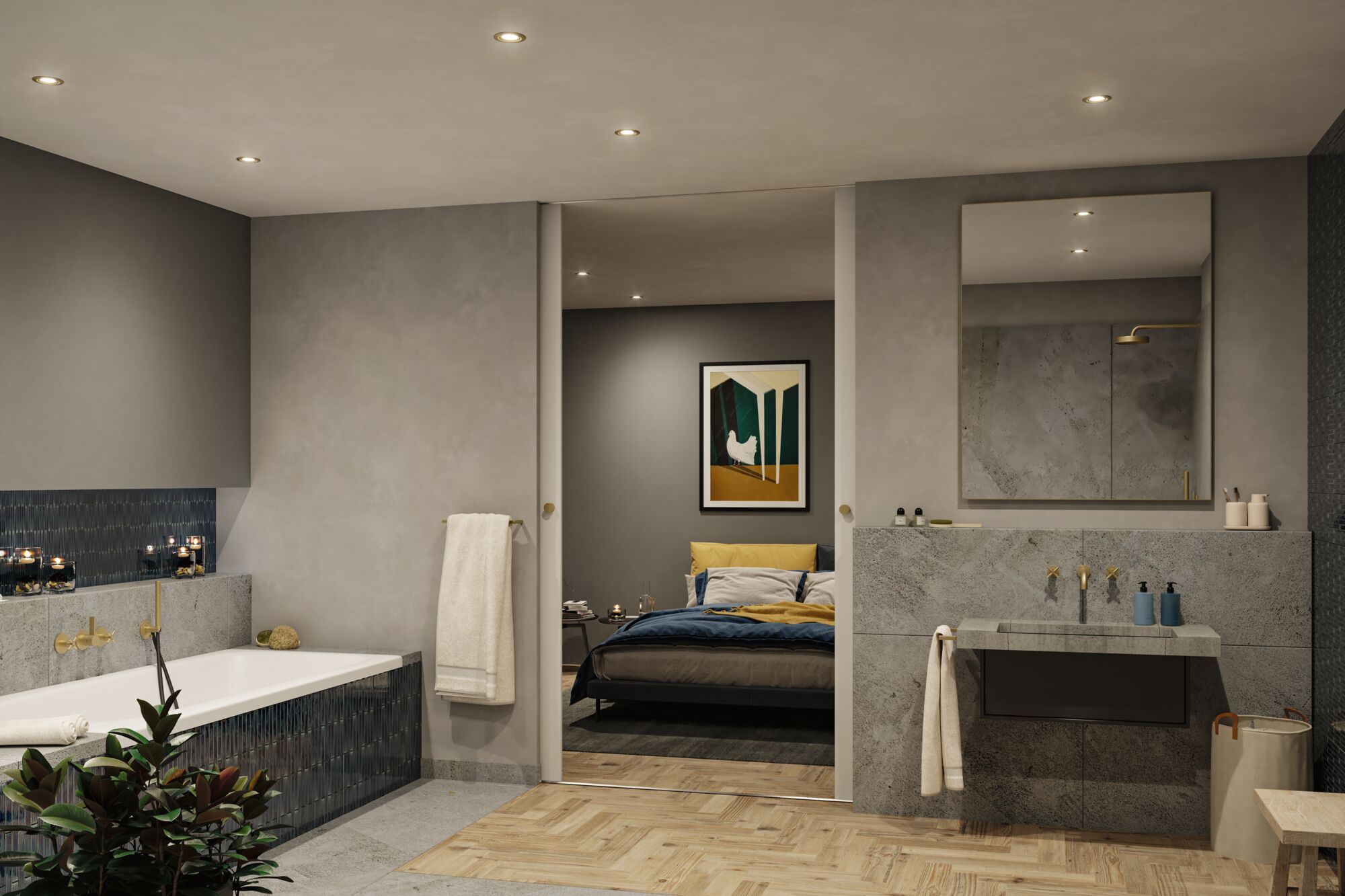 Zestaw opraw do wbudowania Nova PLUS GU10 3x6W 93mm 3x460lm 2700K 230V IP65 wychylna złoty matowy / aluminium - obrazek 5