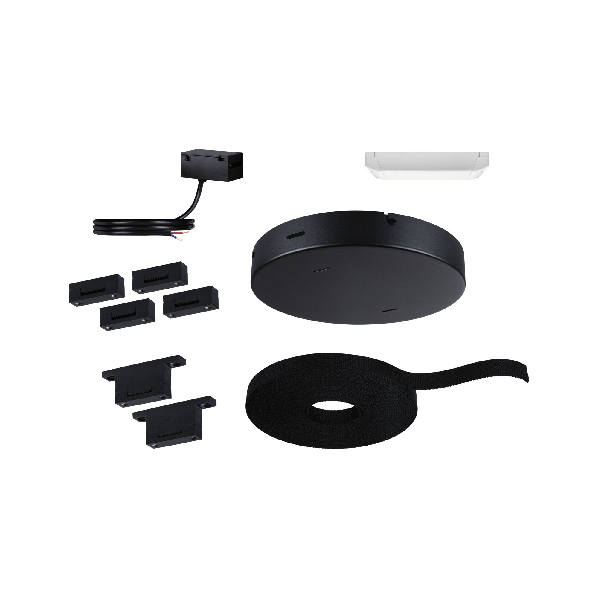 Zestaw podstawowy systemu ULine z taśmą 10m czarny max.150W 230V/48V czarny / aluminum