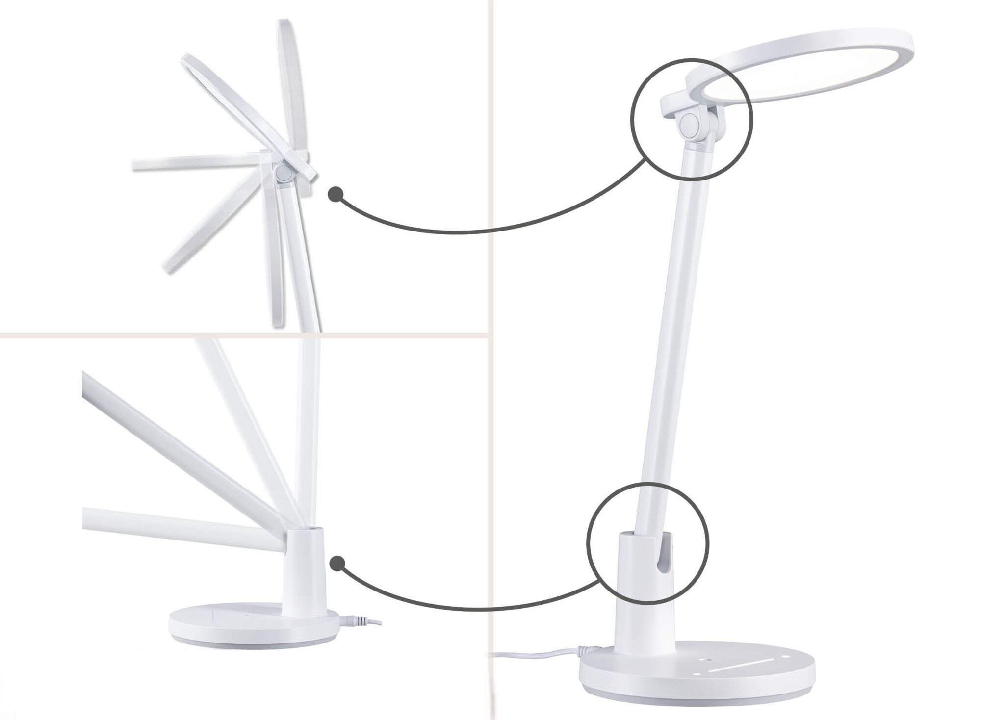 Lampka biurkowa Darba LED 15W DIM 4000K 1150lm 230V biały mat / metal / tworzywo sztuczne