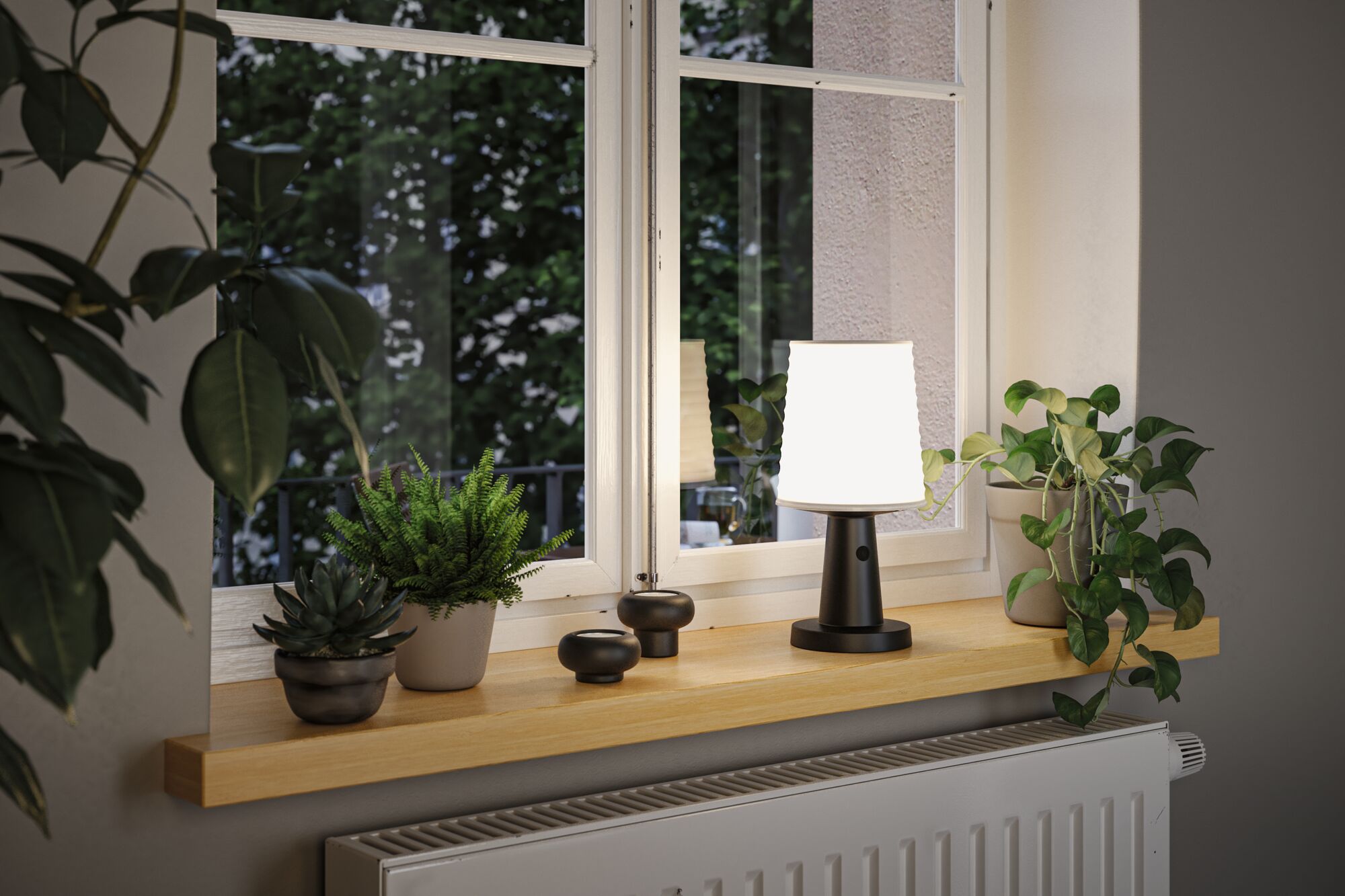 Lampka stołowa solarna ILANGA LED DIM USB-C 2.1W 125lm 2700K IP44 antracyt / tworzywo z recyklingu - obrazek 7