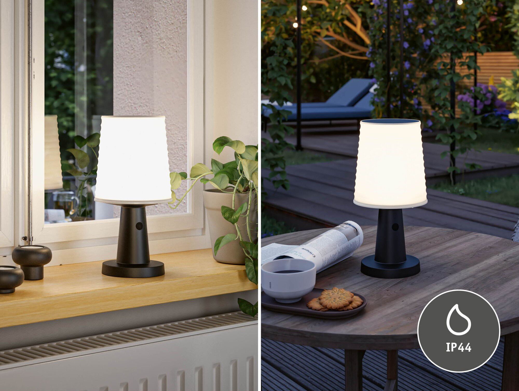 Lampka stołowa solarna ILANGA LED DIM USB-C 2.1W 125lm 2700K IP44 antracyt / tworzywo z recyklingu - obrazek 5