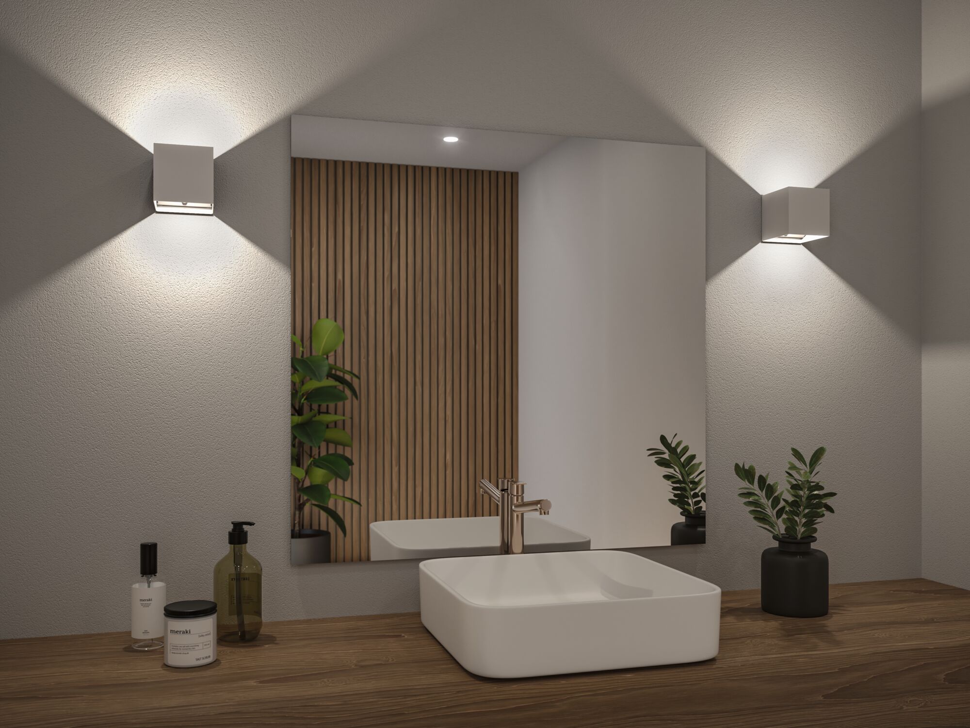 Mobile wall lamp NYARA LED with sensor 2x1W up/down 3000K 2x165lm USB-C Battery IP44 white / aluminum / plastic - Image 12