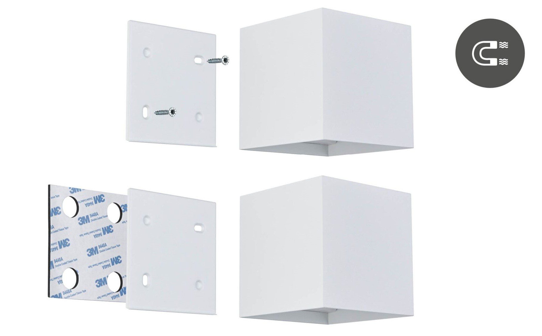 Mobile wall lamp NYARA LED with sensor 2x1W up/down 3000K 2x165lm USB-C Battery IP44 white / aluminum / plastic - Image 13