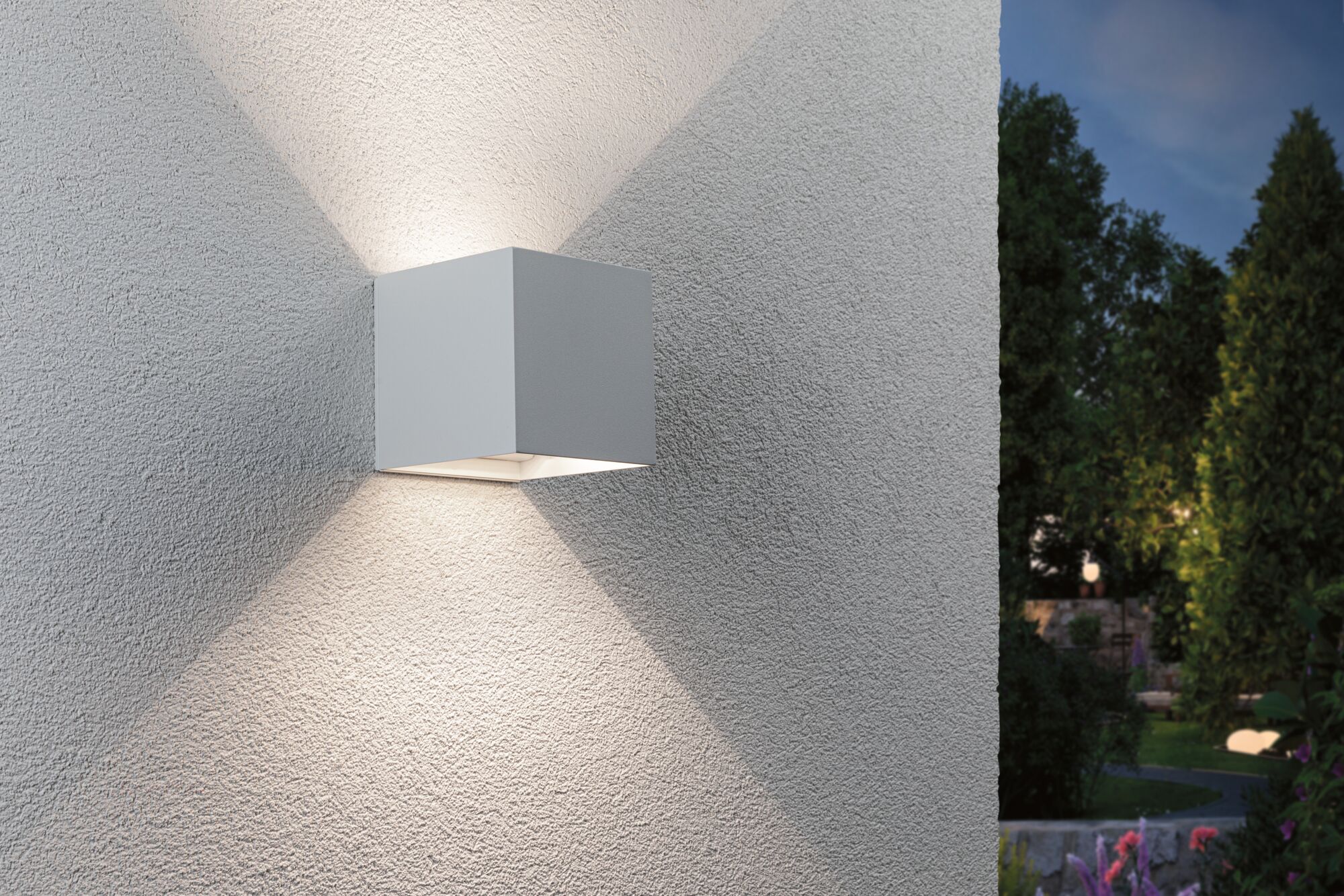 Mobile wall lamp NYARA LED with sensor 2x1W up/down 3000K 2x165lm USB-C Battery IP44 white / aluminum / plastic - Image 7