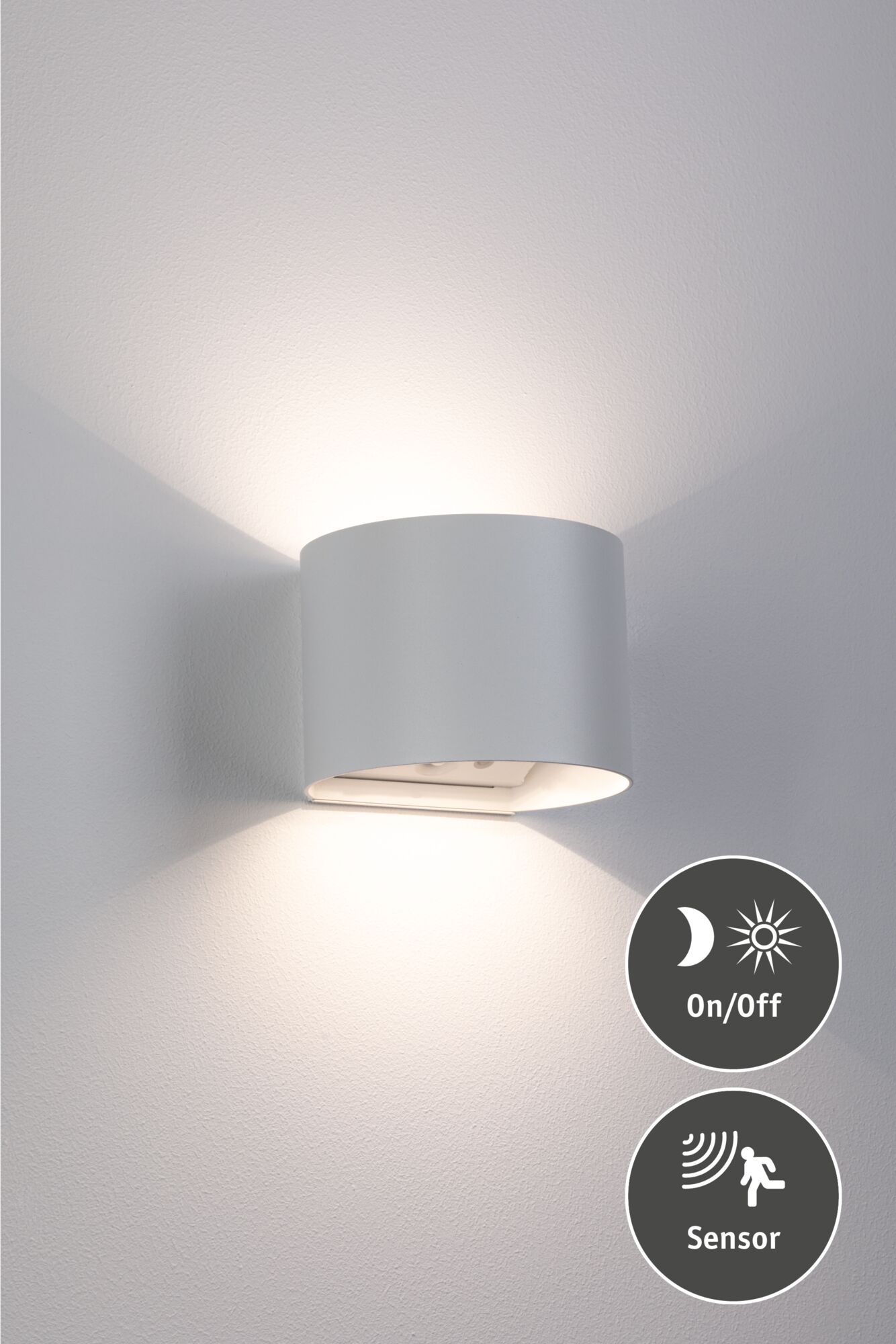 NYORA LED Mobile Wall Lamp with Sensor 2x1W Up/Down 3000K 2x165lm USB-C Battery IP44 White / Aluminum / Plastic - Image 6