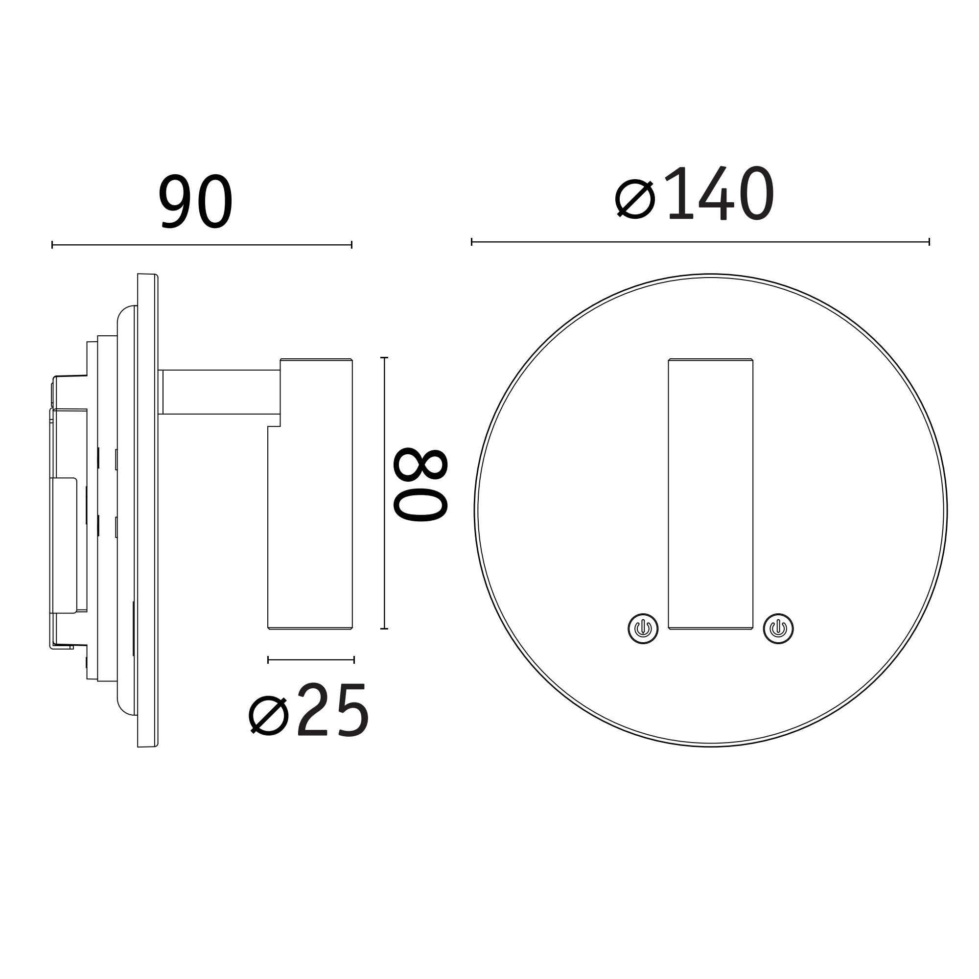 Mobilna lampa ścienna AIORA LED DIM 0,7W + backlight 0,6W 2700K 78 + 82lm USB-C Aku czarny / tworzywo sztuczne - obrazek 14