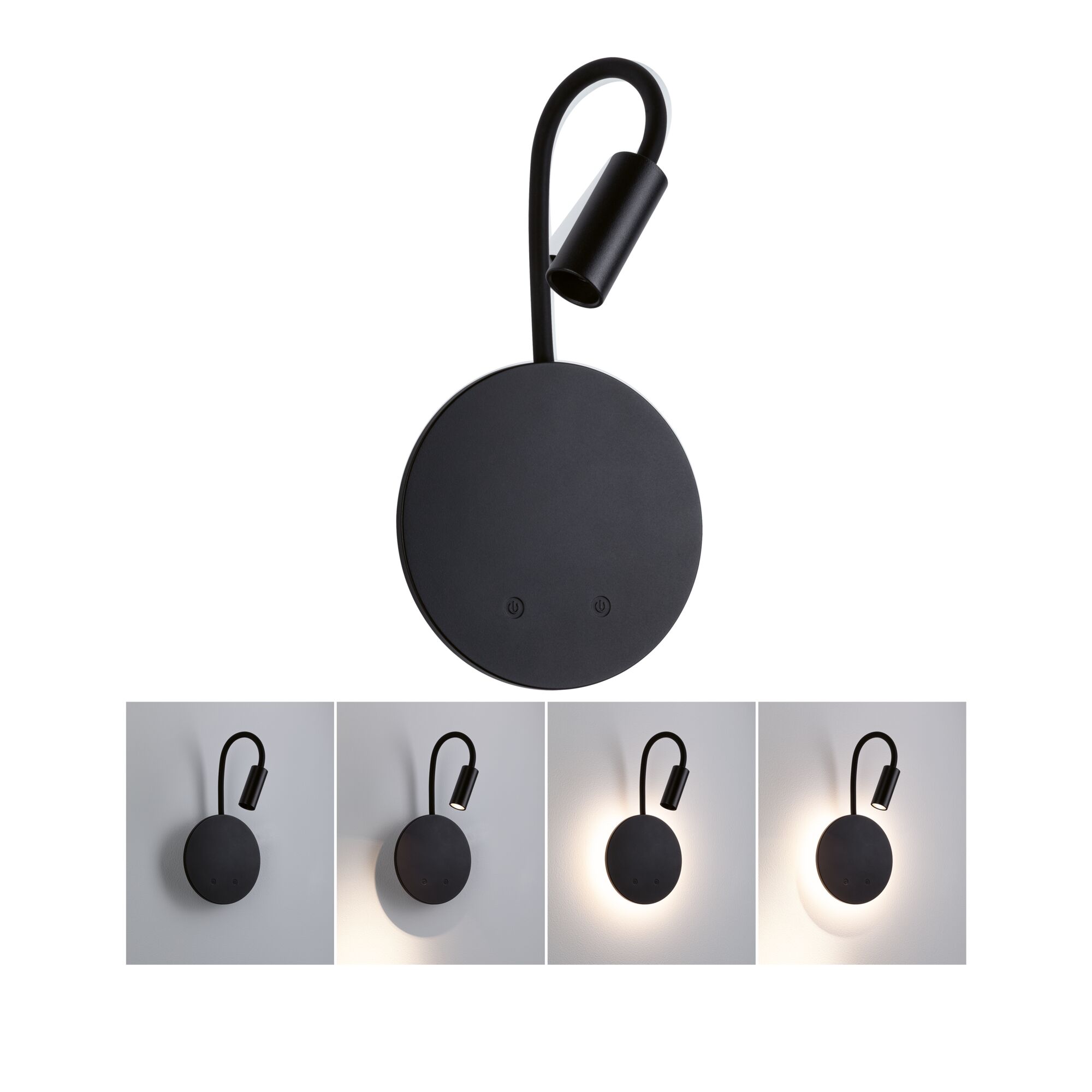 Mobile wall lamp MIORA LED DIM 0.7W + backlight 0.6W 2700K 78 + 82lm USB-C Battery black / plastic