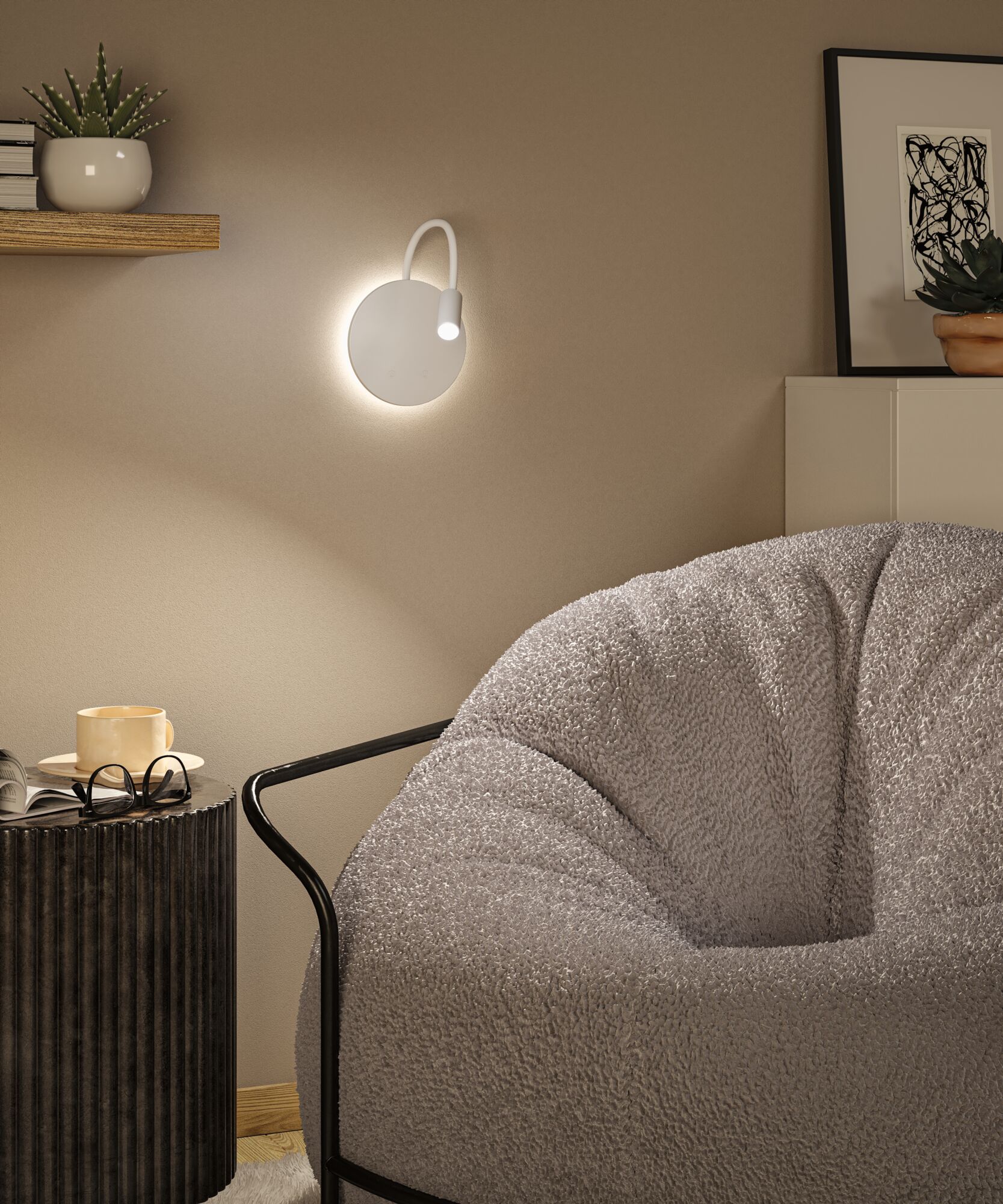 Mobilna lamapa ścienna MIORA LED DIM 0,7W + backlight 0,6W 2700K 78 + 82lm USB-C Aku biały / tworzywo sztuczne - obrazek 11