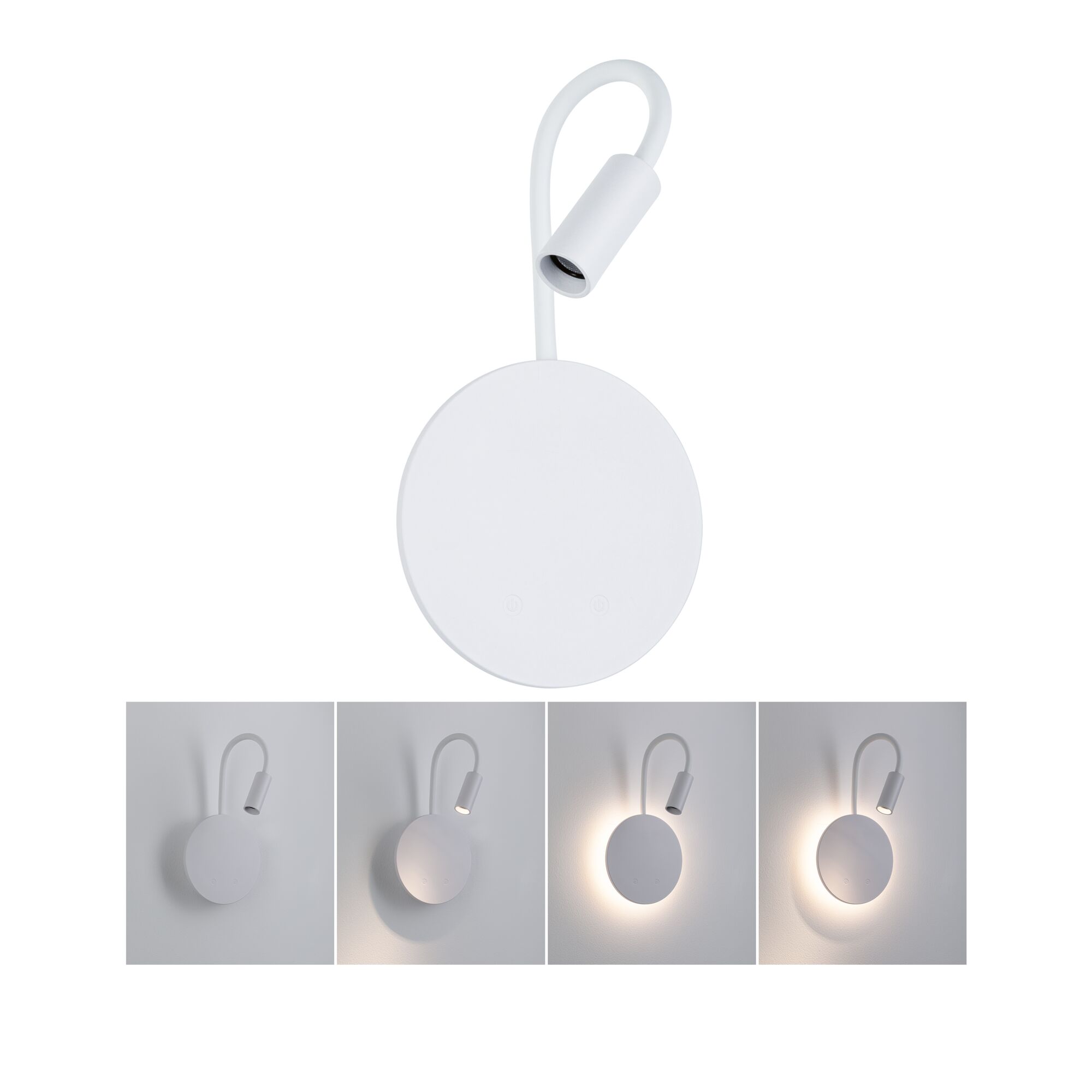 Mobilna lamapa ścienna MIORA LED DIM 0,7W + backlight 0,6W 2700K 78 + 82lm USB-C Aku biały / tworzywo sztuczne