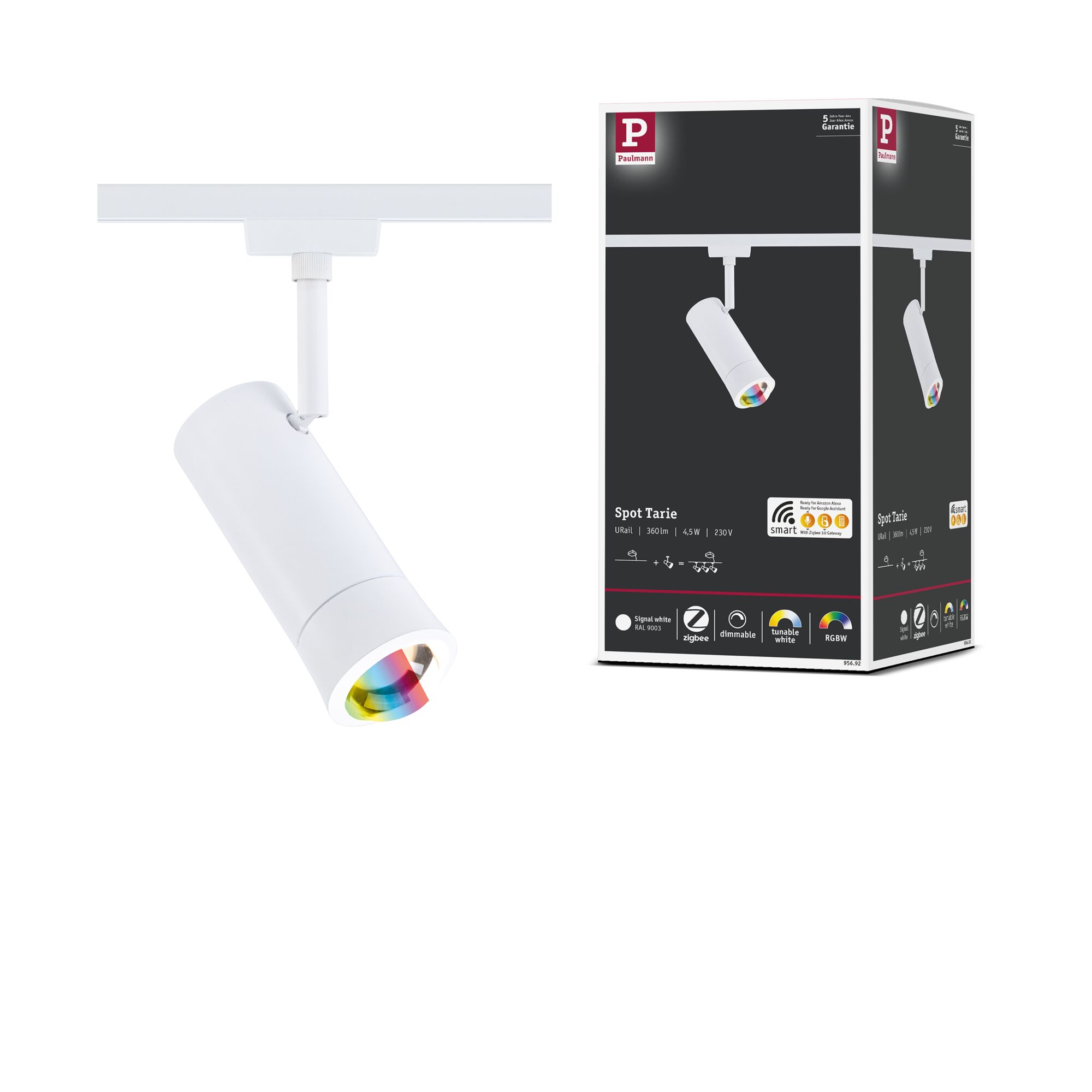 Reflektor na szynoprzewód Urail SH Zigbee Tarie LED RGBW DIM 4,5W 230lm 2700 - 6500 K 230V Biały Ral 9003 / tworzywo sztuczne - obrazek 13