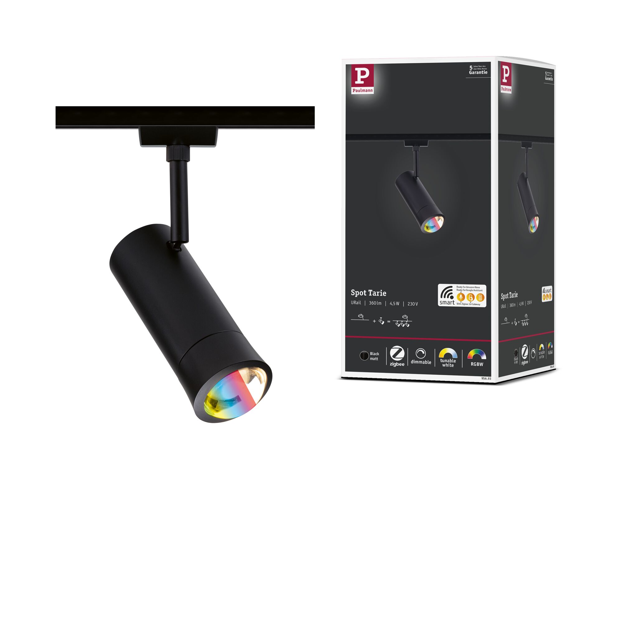 Urail SH Zigbee Tarie LED RGBW DIM Track Spotlight 4.5W 230lm 2700 - 6500 K 230V Black Matte / Plastic - Image 13