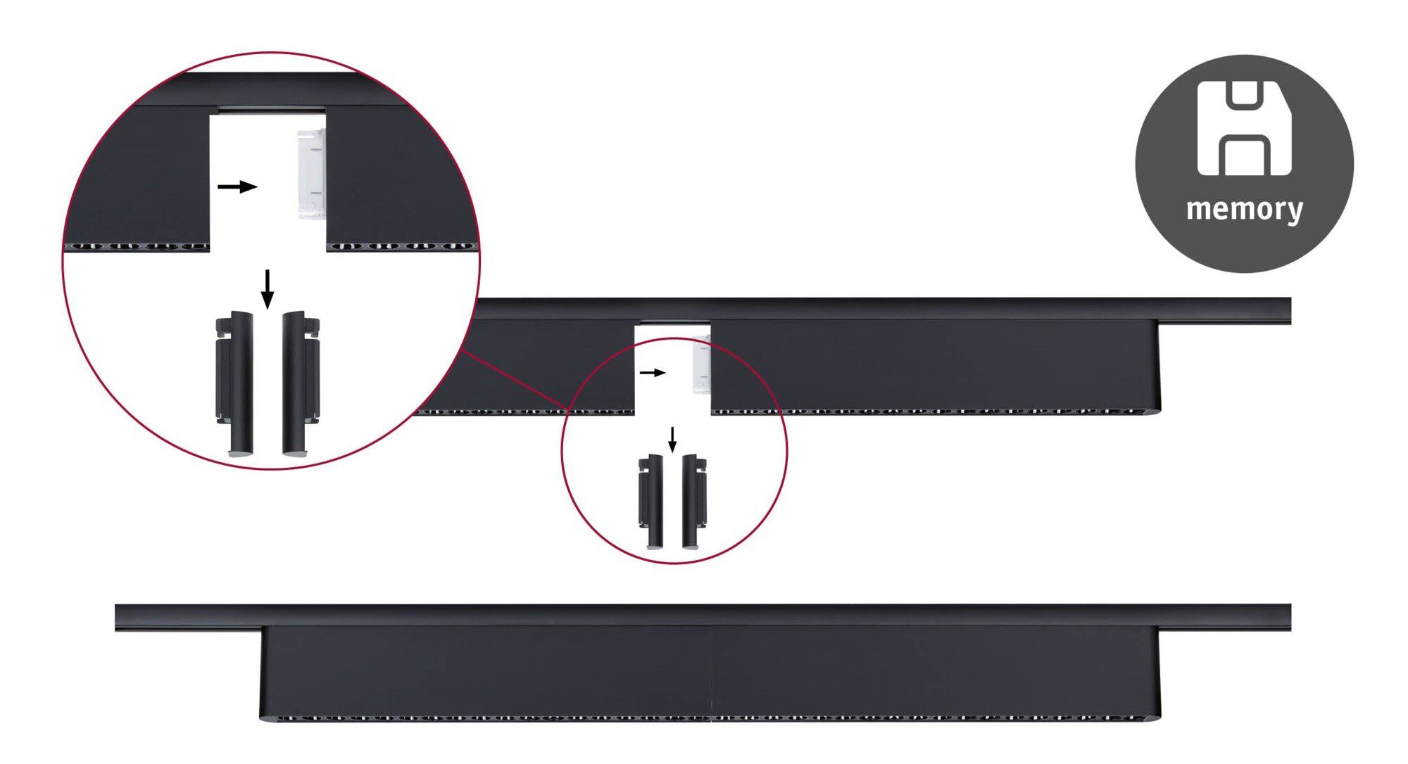 URail ZELOS LED 3-STEP DIM 10W 1050lm IP20 3000K 230V black matte / aluminum track fixture - Image 8