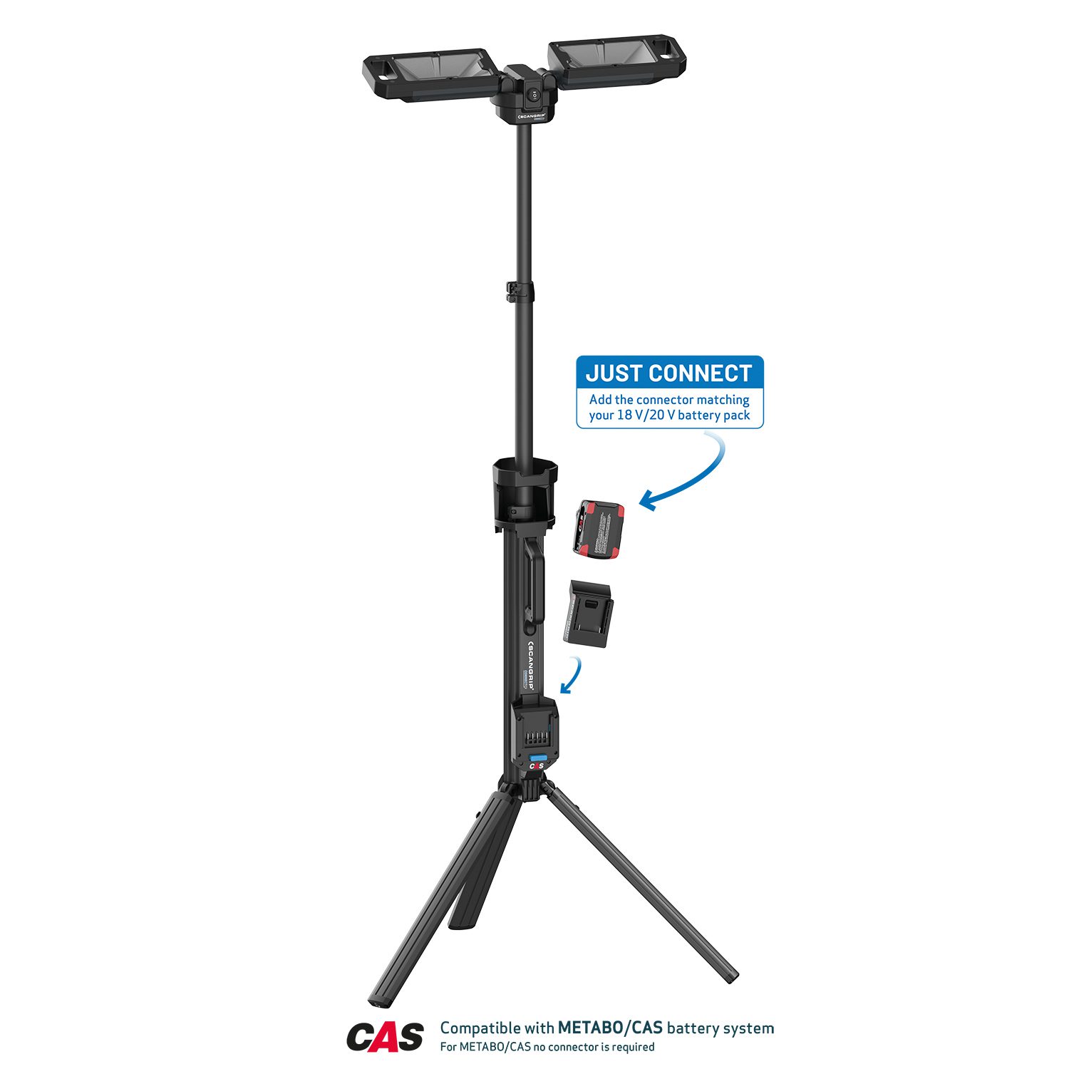 Akumulatorowa lampa budowlana 8000 lm ze zintegrowanym statywem Scangrip TOWER 8 CONNECT 03.6107C - obrazek 8