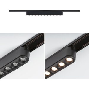 Oprawa na szynoprzewód VEYA LENSIA LED 11,5W 1150lm IP20 3000K 48V DC czarny matowy / aluminium