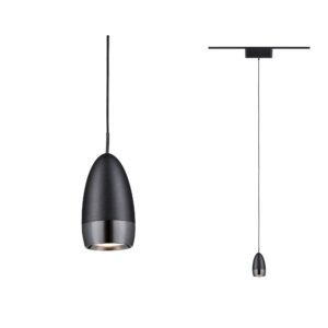 Suspended fixture on track VEYA LYROS LED 5W 640lm IP20 3000K 48V DC matte black / aluminum