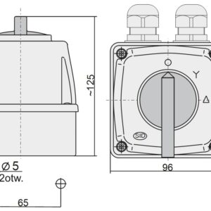 ŁUK E25-23 0-T-G ŁĄCZNIK KRZYWKOWY OB 25A IP44
