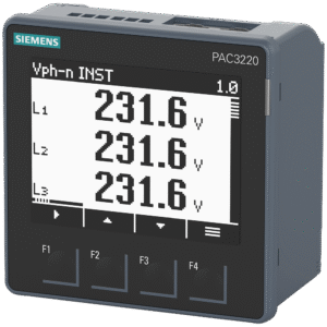 SENTRON POWER MONITORING PAC3220, FRONT MOUNTING, 690/400 V, 5 A, 100-250 V AC/DC, MODBUS TCP